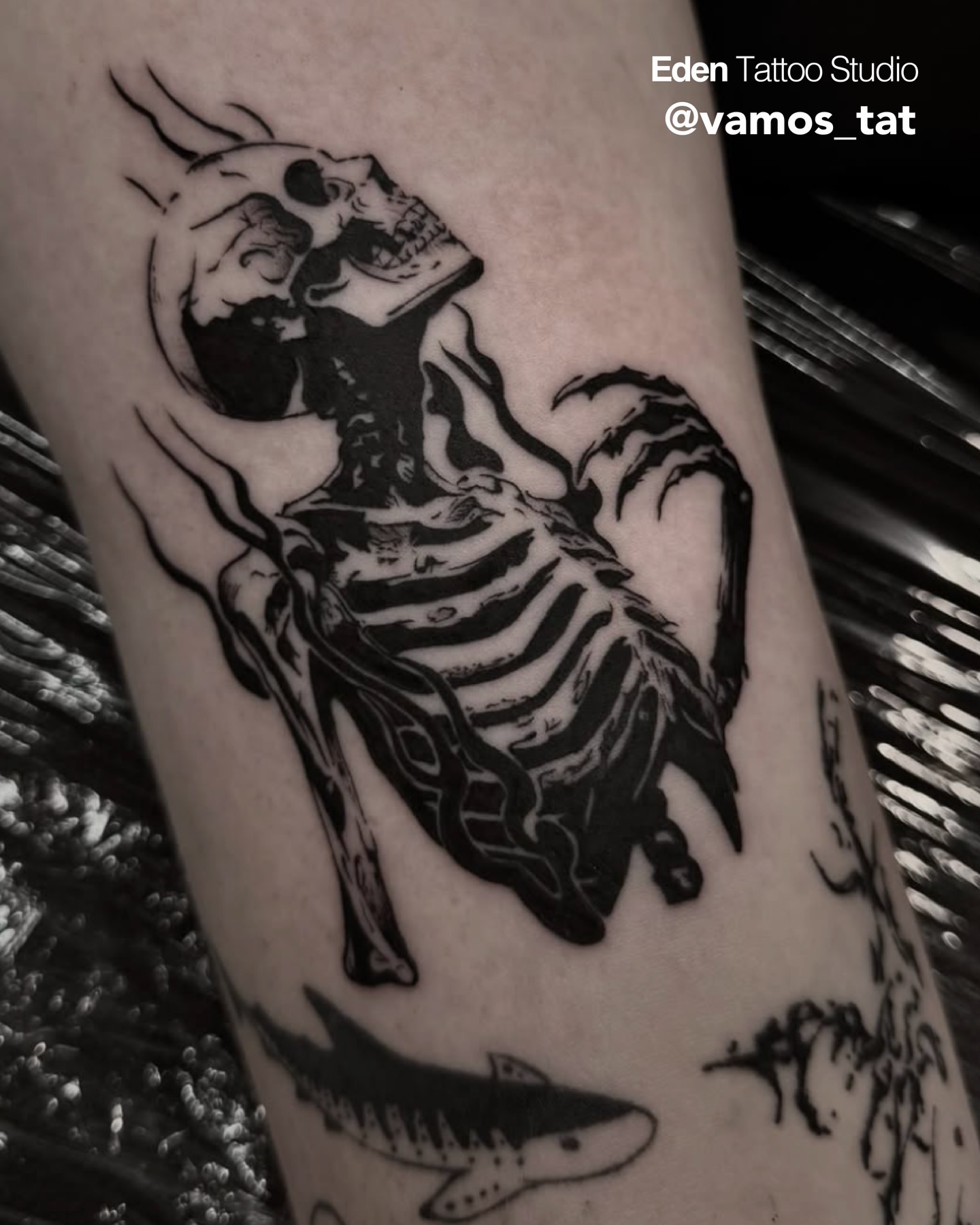 Tattoo by @vamos_tat — black_and_grey