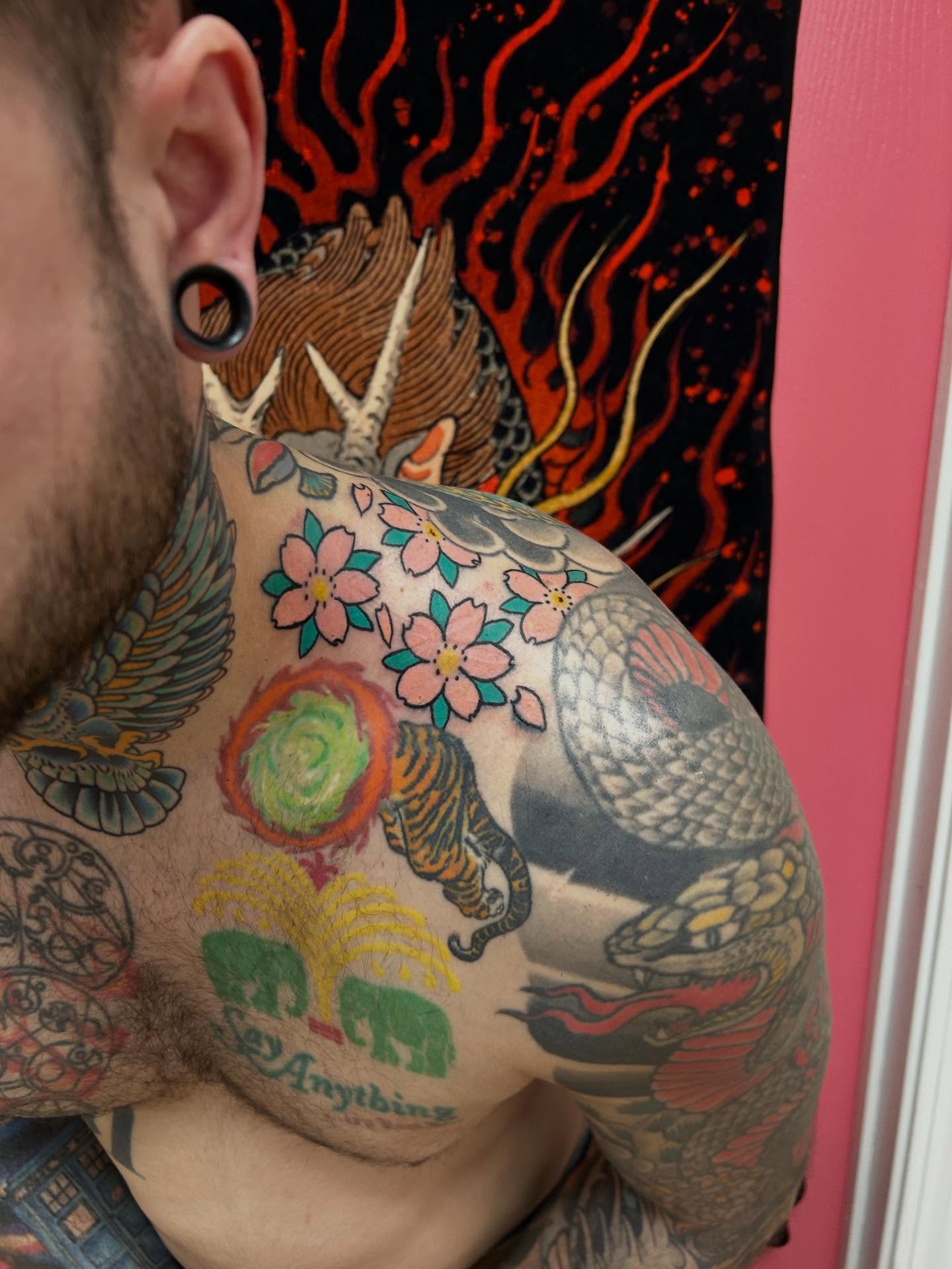 Japanese irezumi japanese irezumi tattoo on the shoulder by Stogie Tony