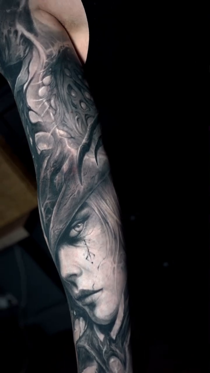 Tattoo by @roman_hide — dark_realism, black_and_grey