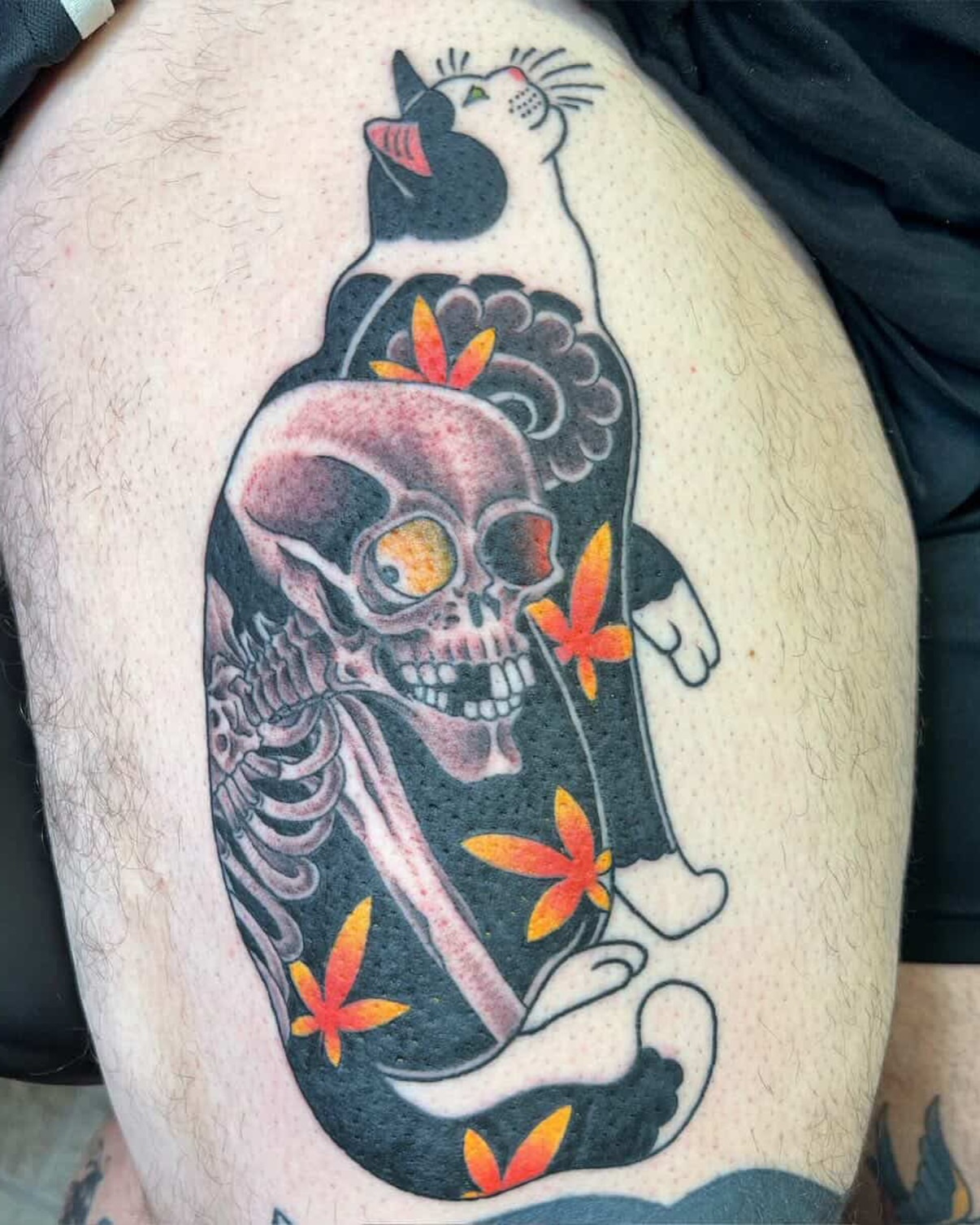 Tattoo by @terrymorgantattoos — american_traditional, dotwork