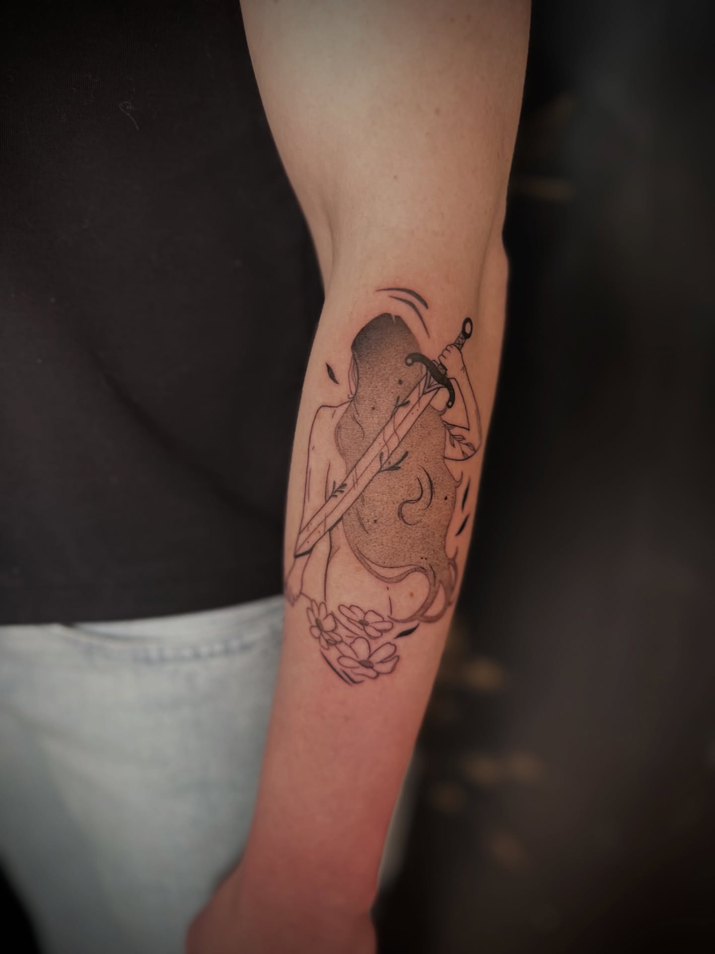 Tattoo by @cece.inks — black_and_grey