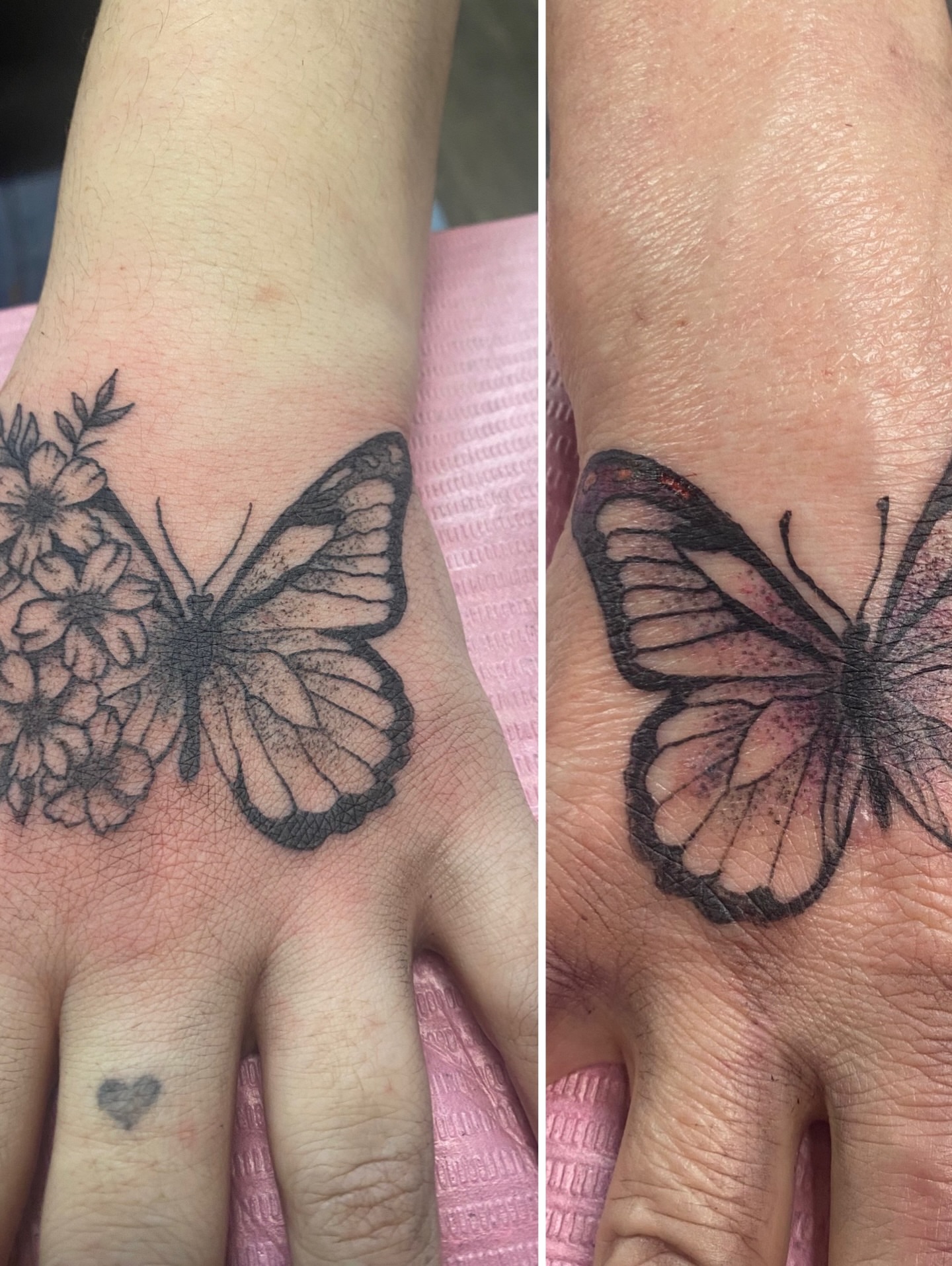Butterfly black and grey tattoo on the hand by Giuseppe T.C.