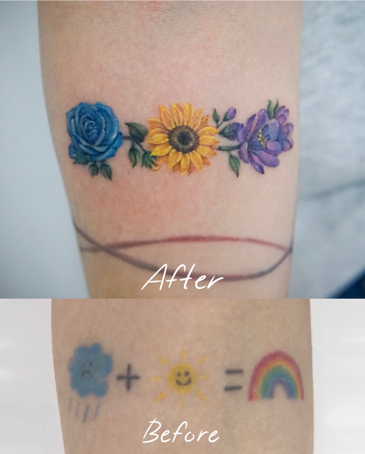 Floral arrangement realism tattoo on the forearm by Gemma✨ Realismtattoo