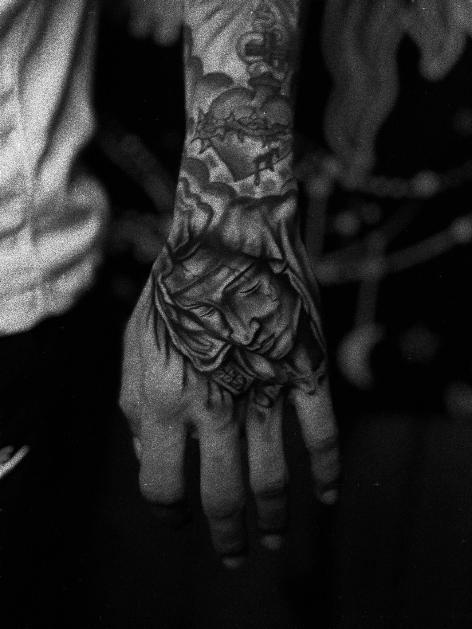 Portrait realism tattoo on the hand by Messias Tattoo Artist