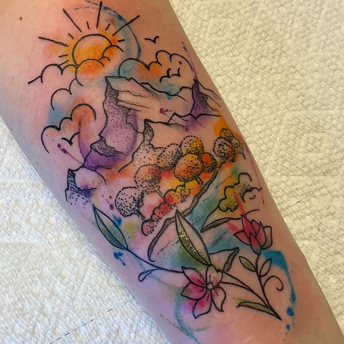 Tattoo by @spugstattoo — watercolor