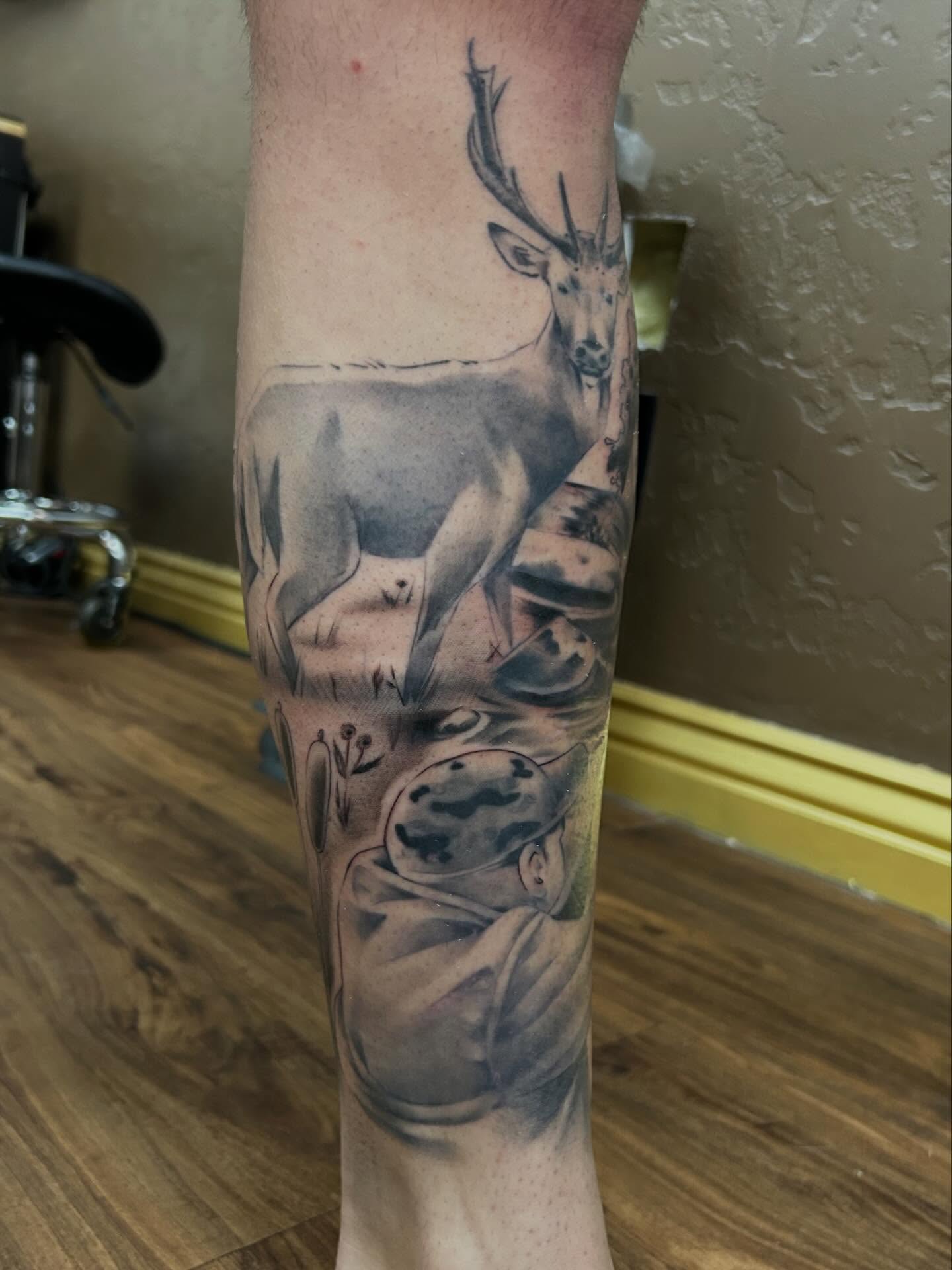 Tattoo by @backhandedculture — black_and_grey, realism