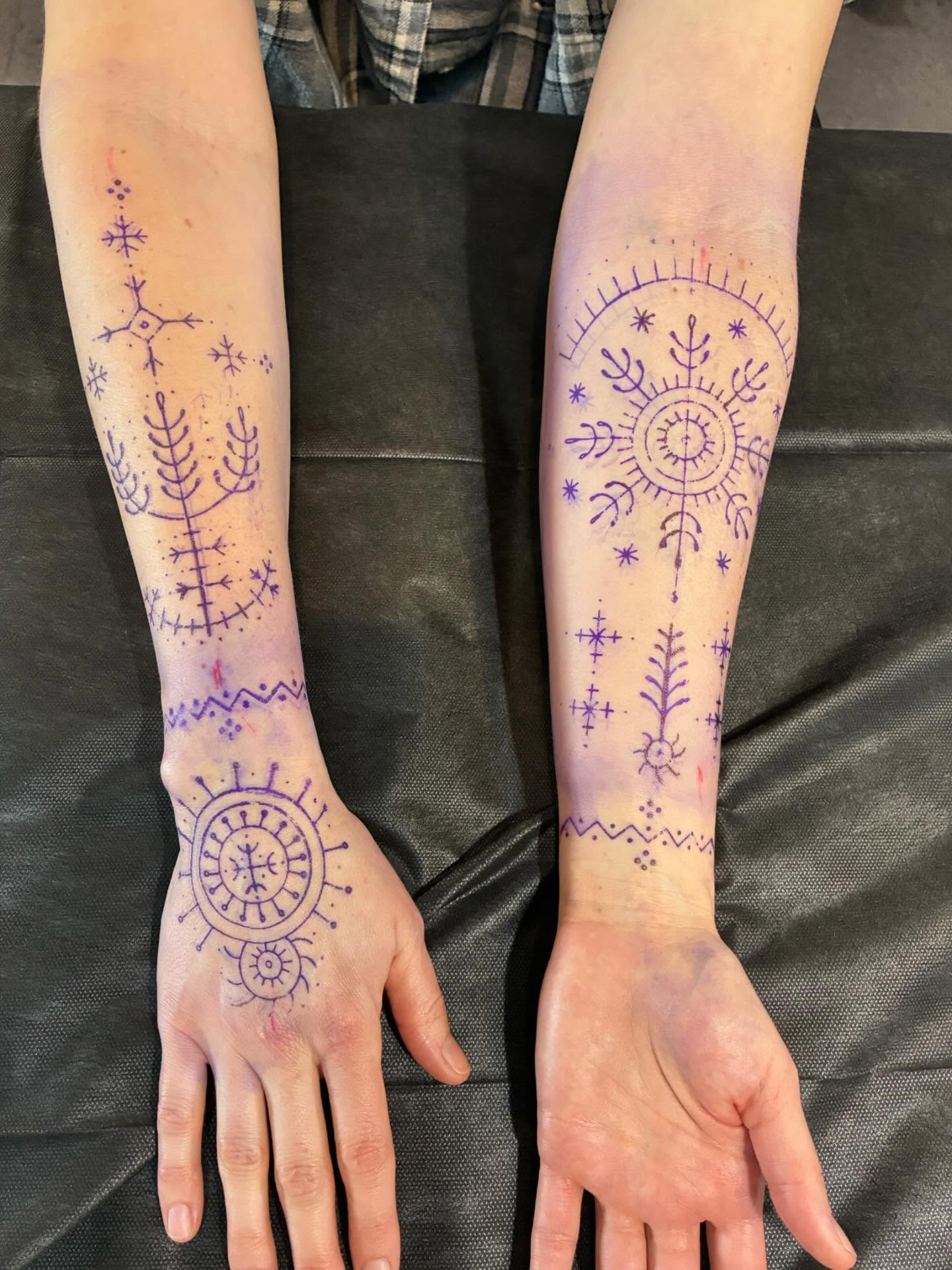 Geometric patterns geometric tattoo on the forearm by Dave Rodriguez