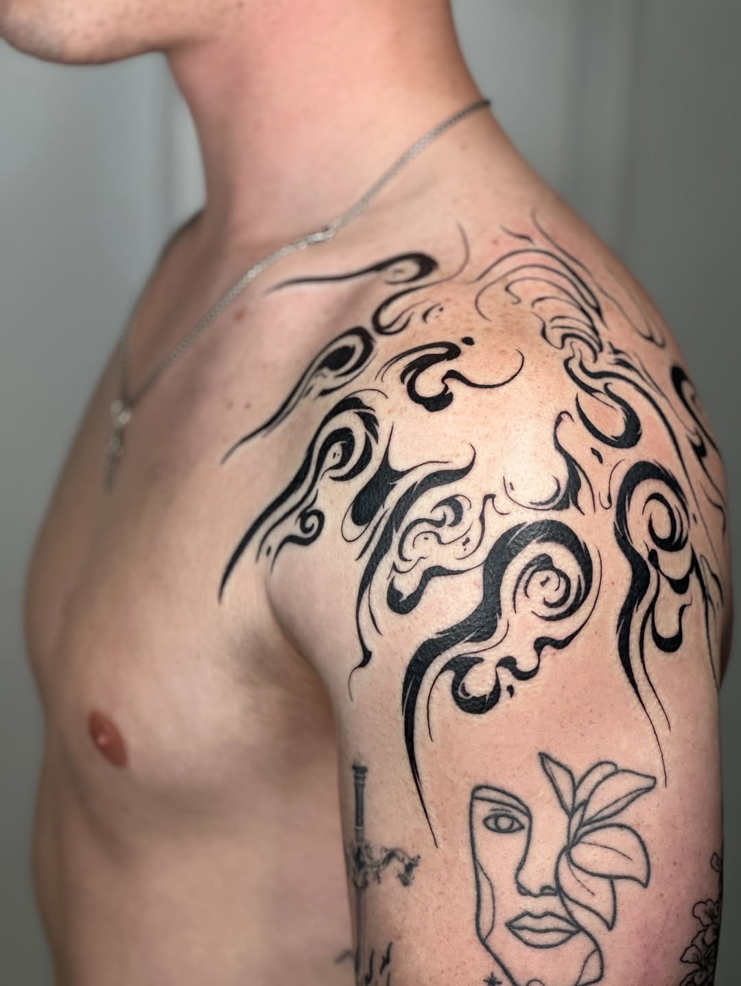 Tattoo by @nicolettemadlyne — tribal, blackwork