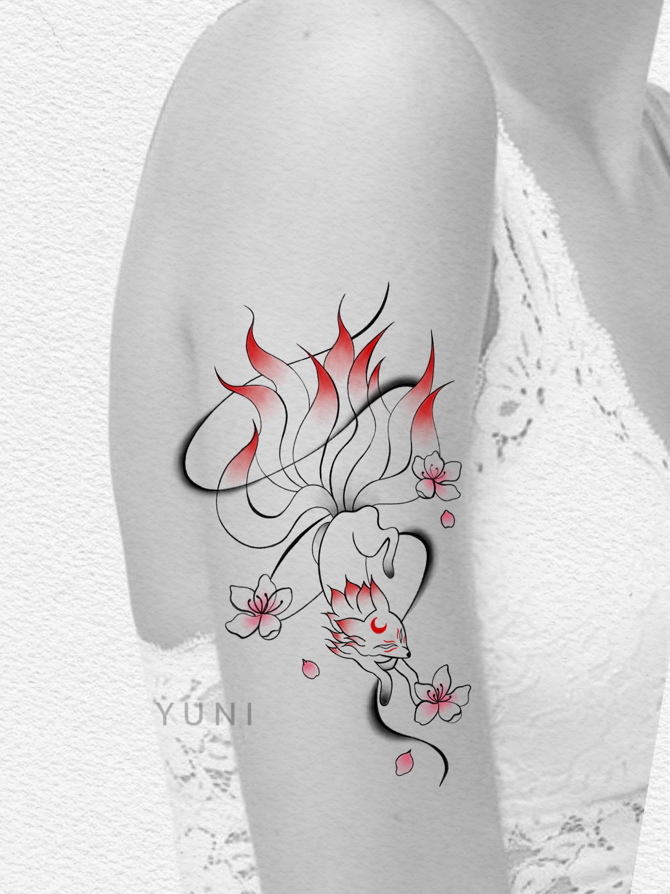 Tattoo by @yuni_tattooer β dotwork, illustrative