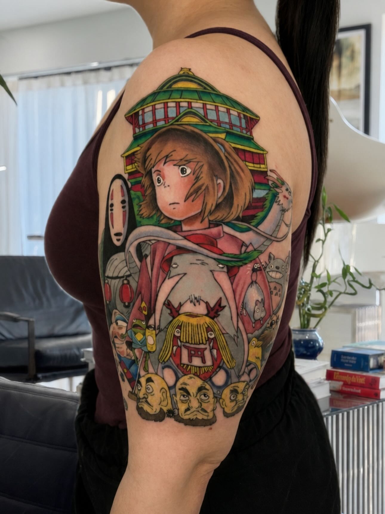 Studio ghibli characters anime tattoo on the shoulder by Tattoo Bam Bam