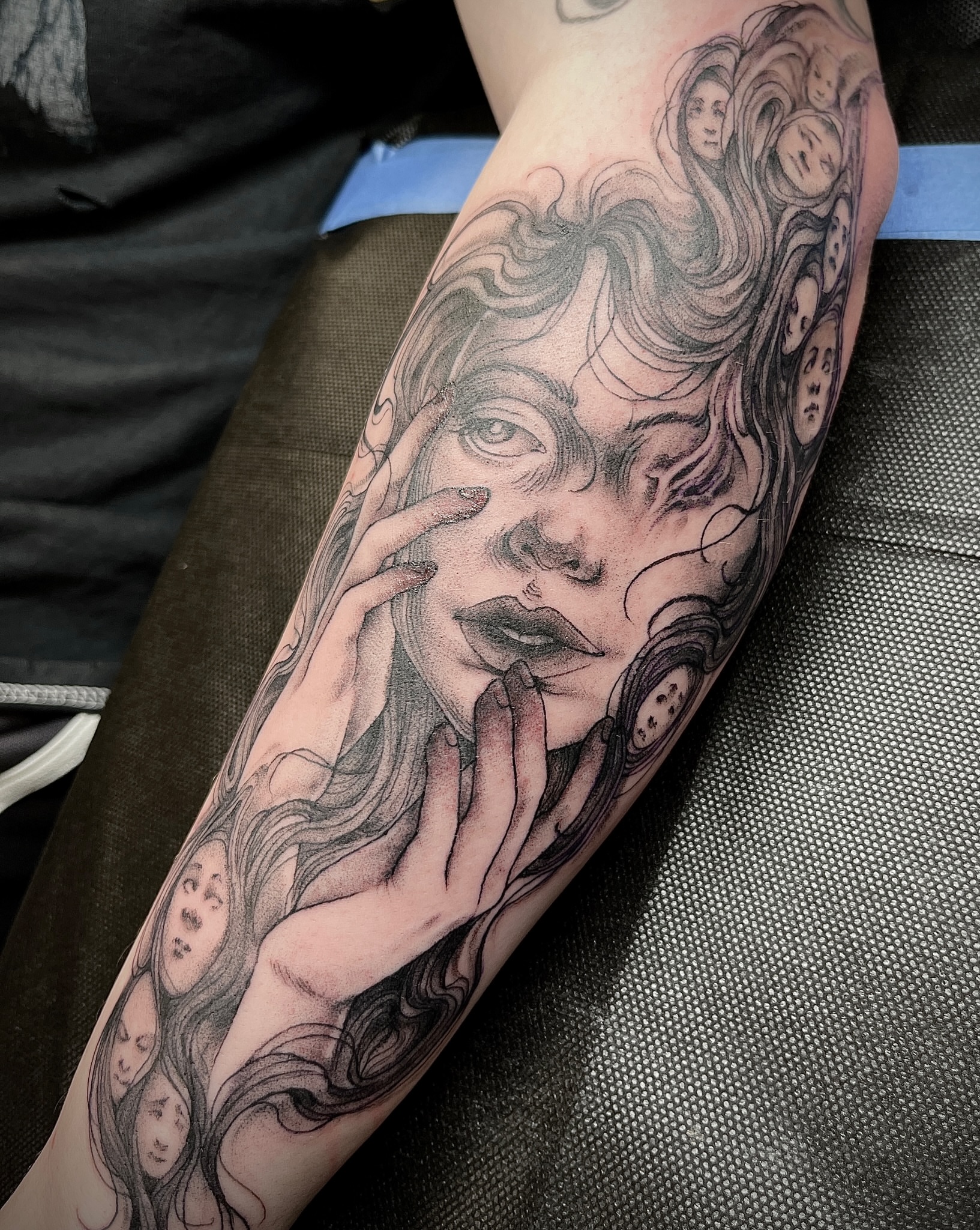 Tattoo by @inkbybellie — black_and_grey, realism