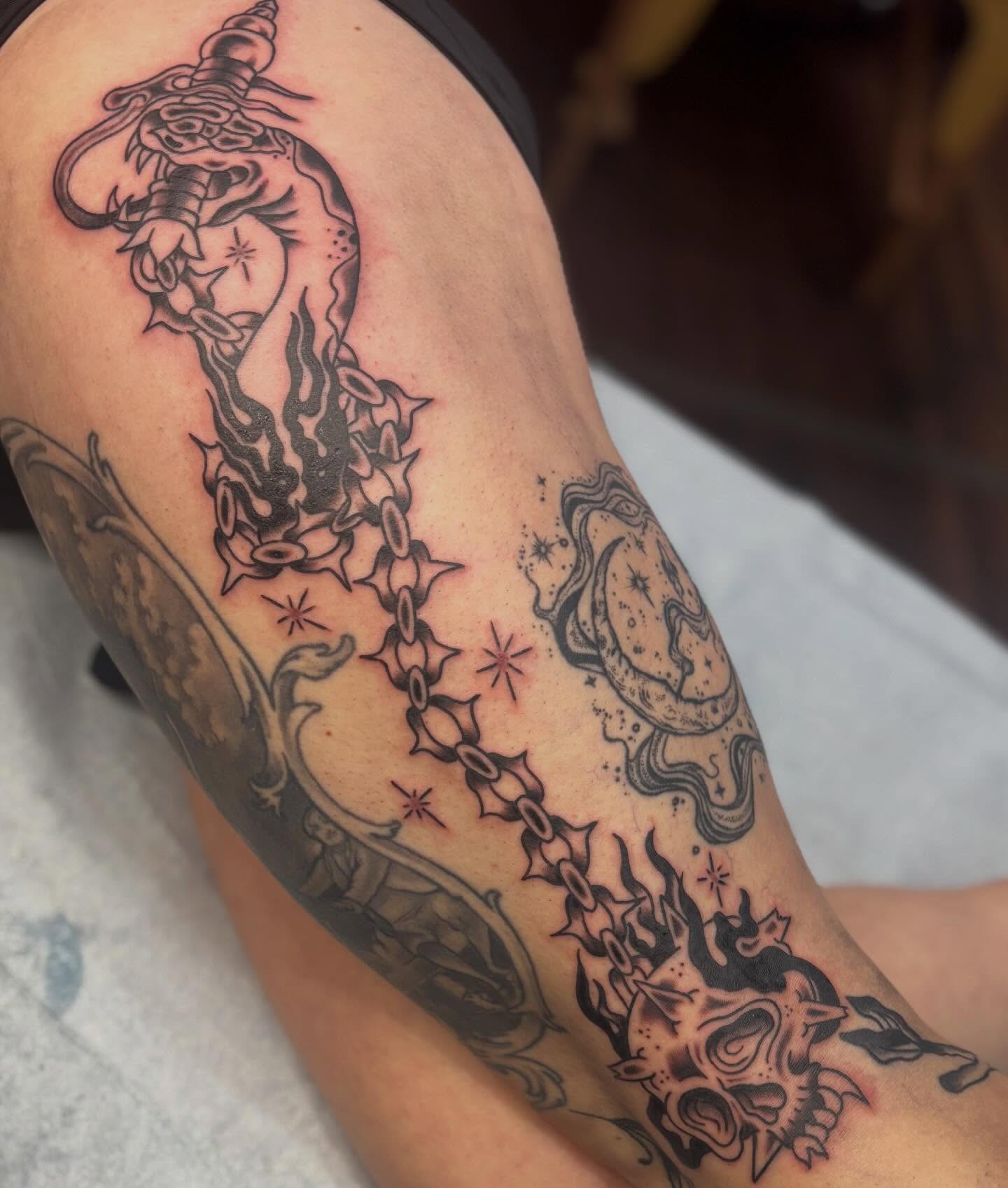 Tattoo by @spicy.curry.tattoos — black_and_grey, american_traditional