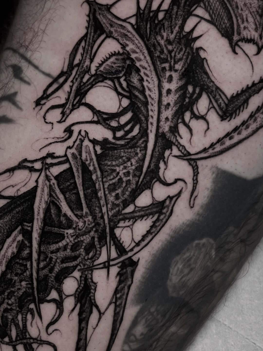Tattoo by @barragantattoos — black_and_grey, dark_realism