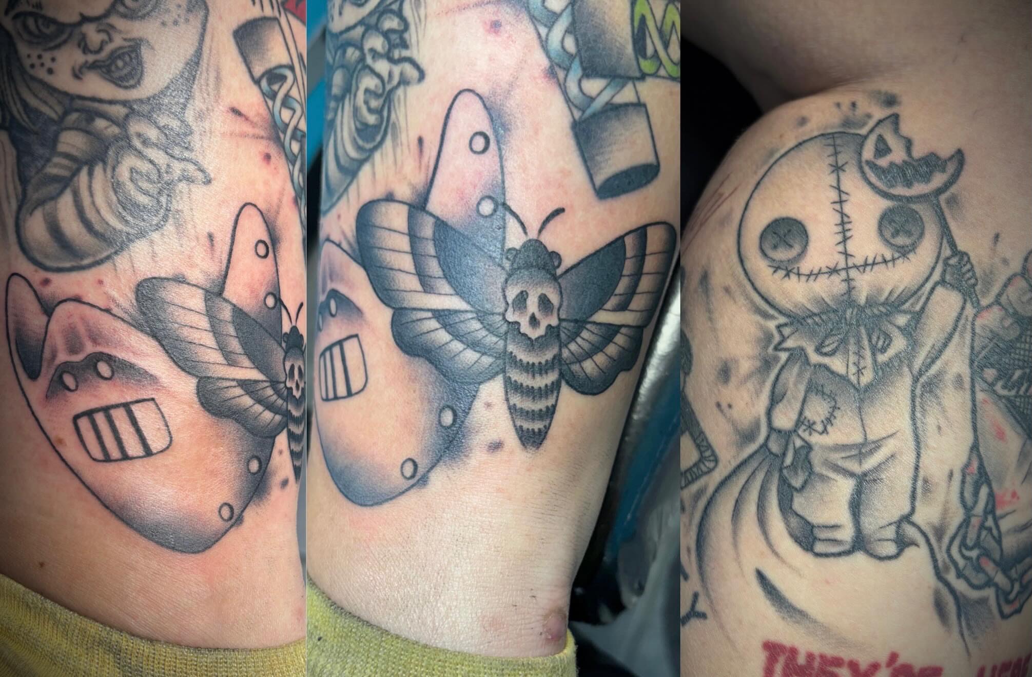 Tattoo by @hardcorn77 — american_traditional, black_and_grey