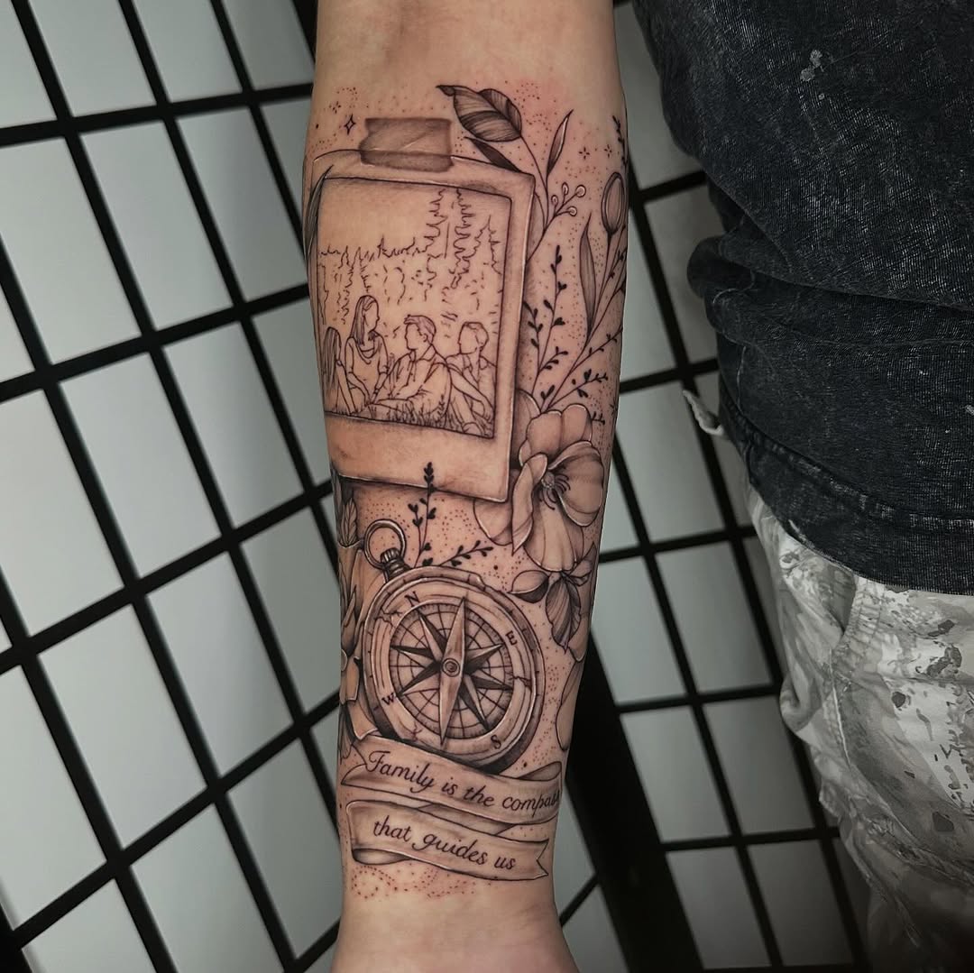 Tattoo by @artbymeganm — fine_line, black_and_grey