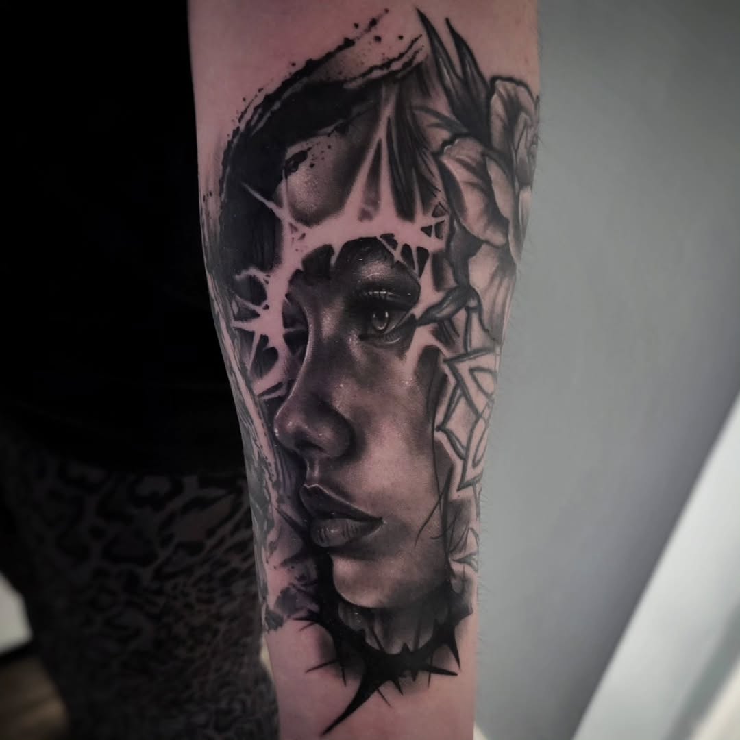 Tattoo by @victor_hatch_tattoos — realism, black_and_grey