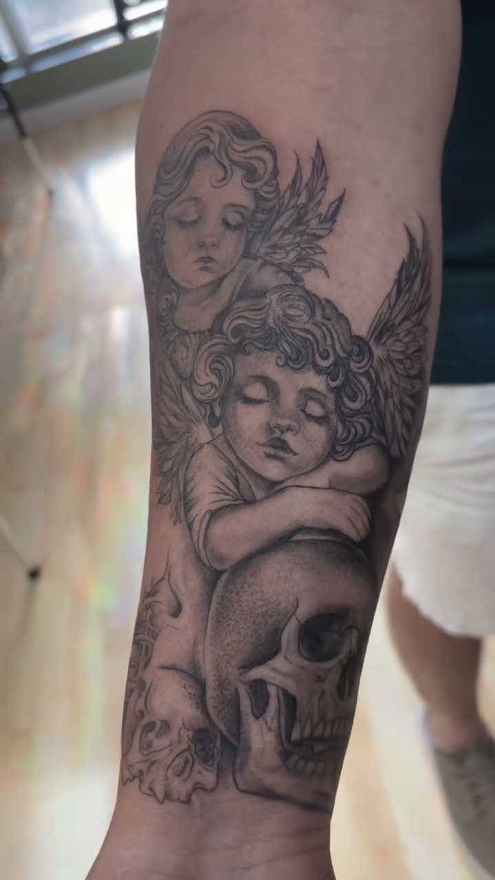 Tattoo by @inkvanna — black_and_grey, realism