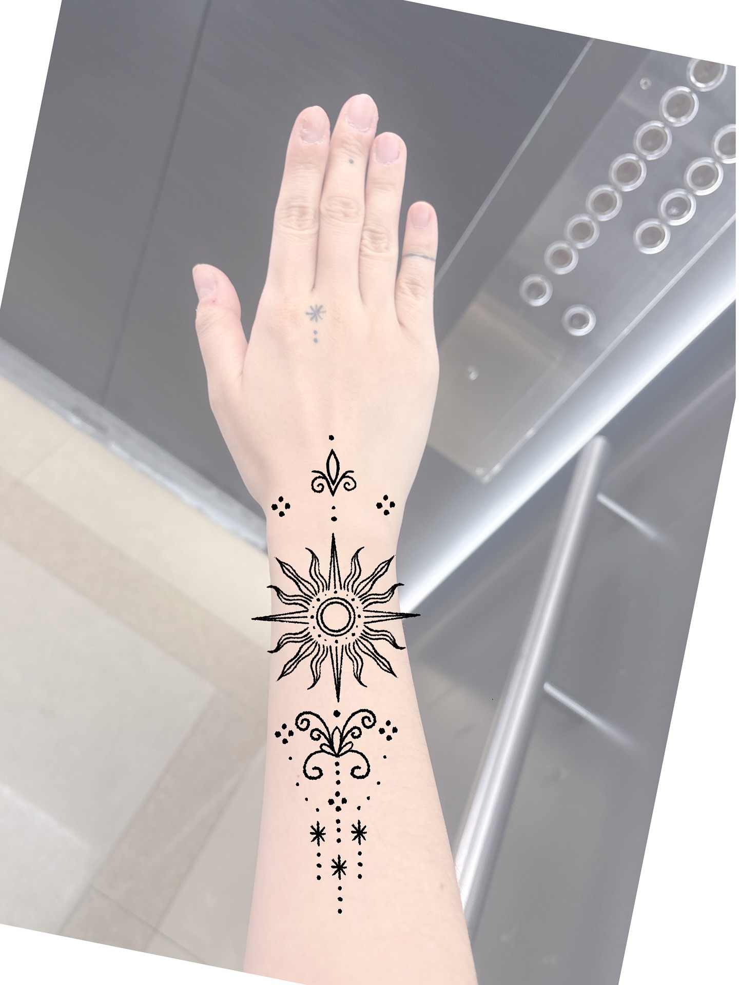 Tattoo by @pinking__tt — geometric, dotwork