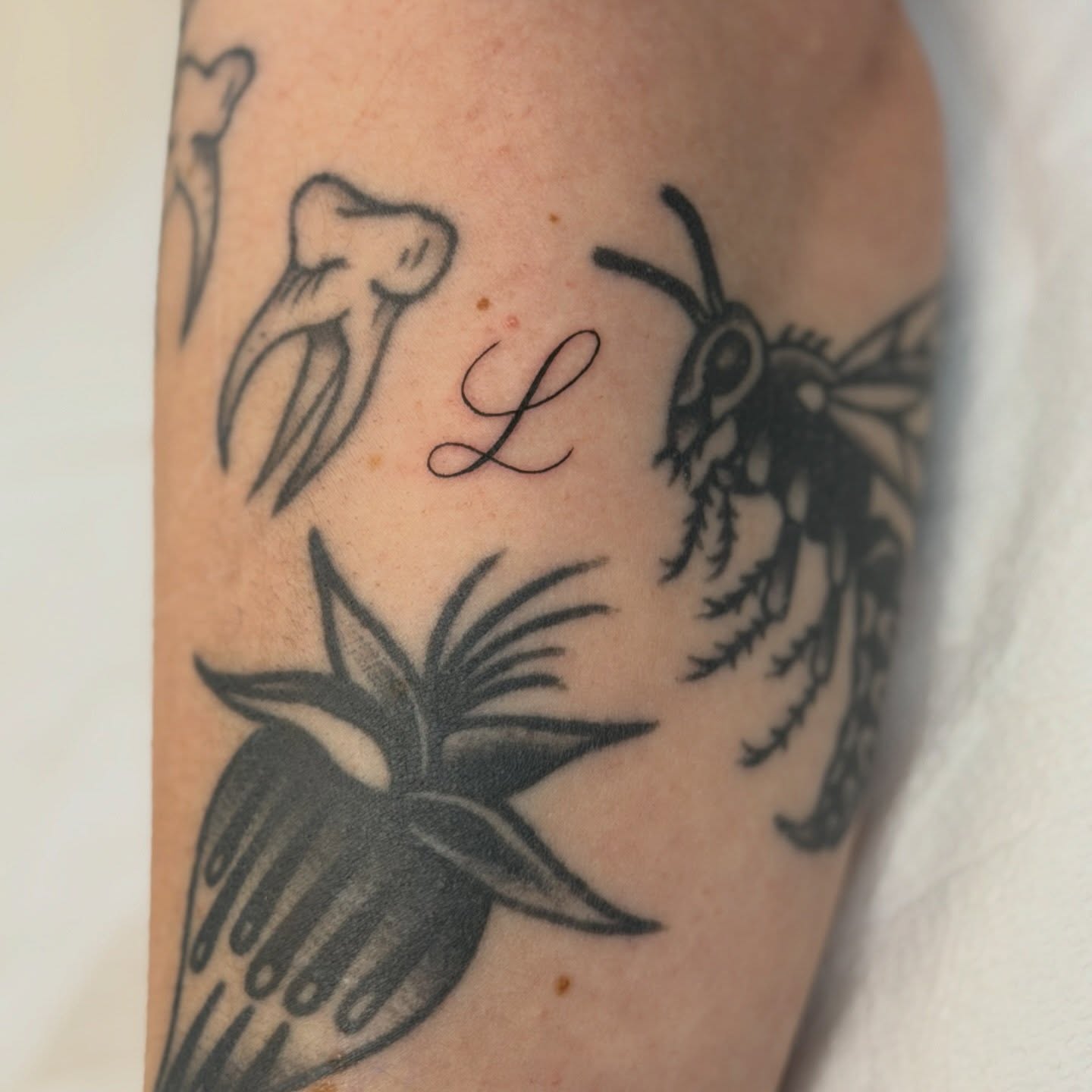 Tattoo by @fleabagtattoos — black_and_grey