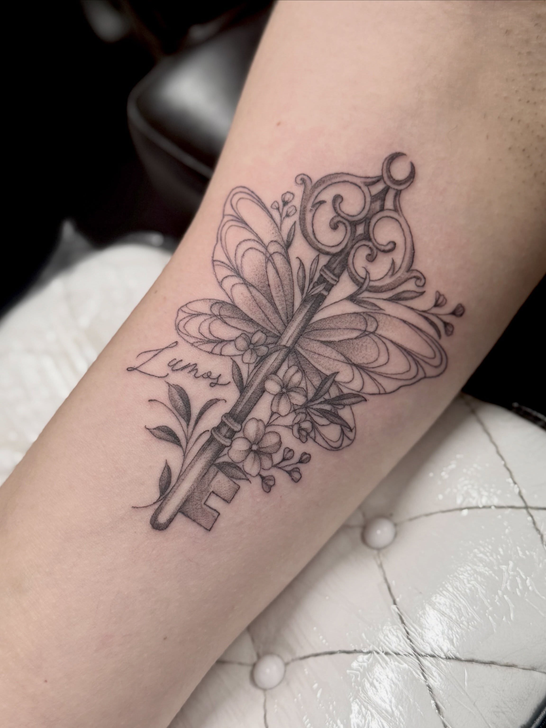 Tattoo by @chelseaspeirs_tattoo — fine_line, black_and_grey