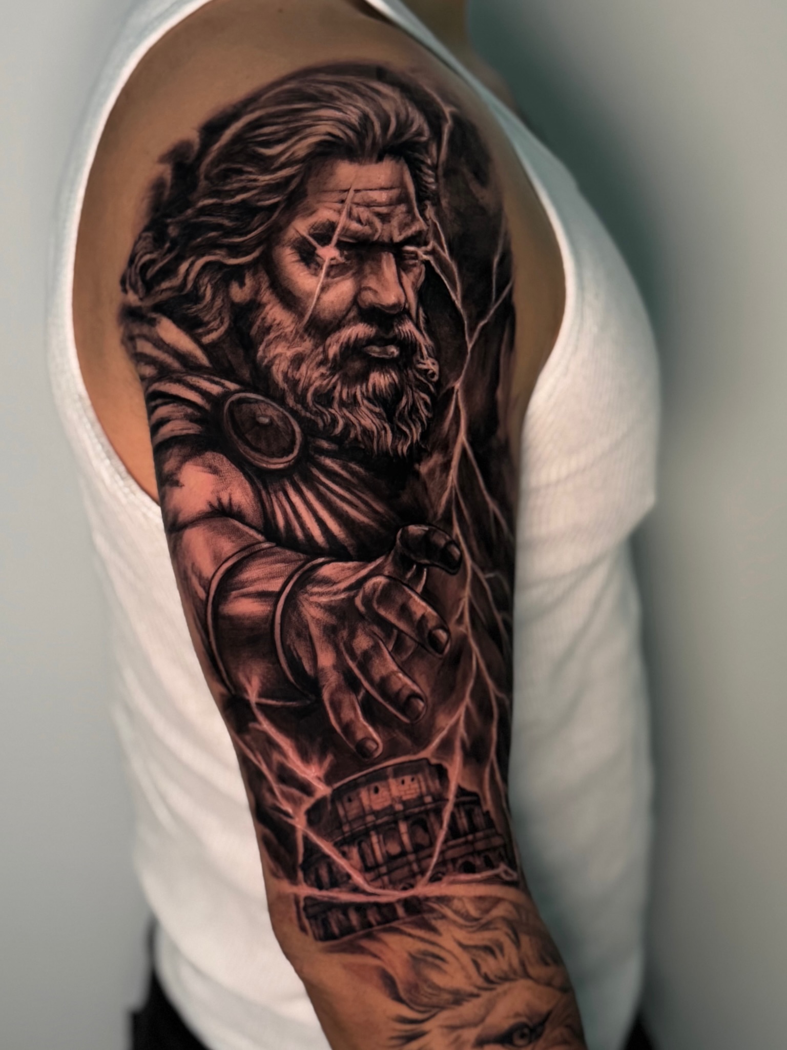 Tattoo by @damoer_tattoo — black_and_grey, realism