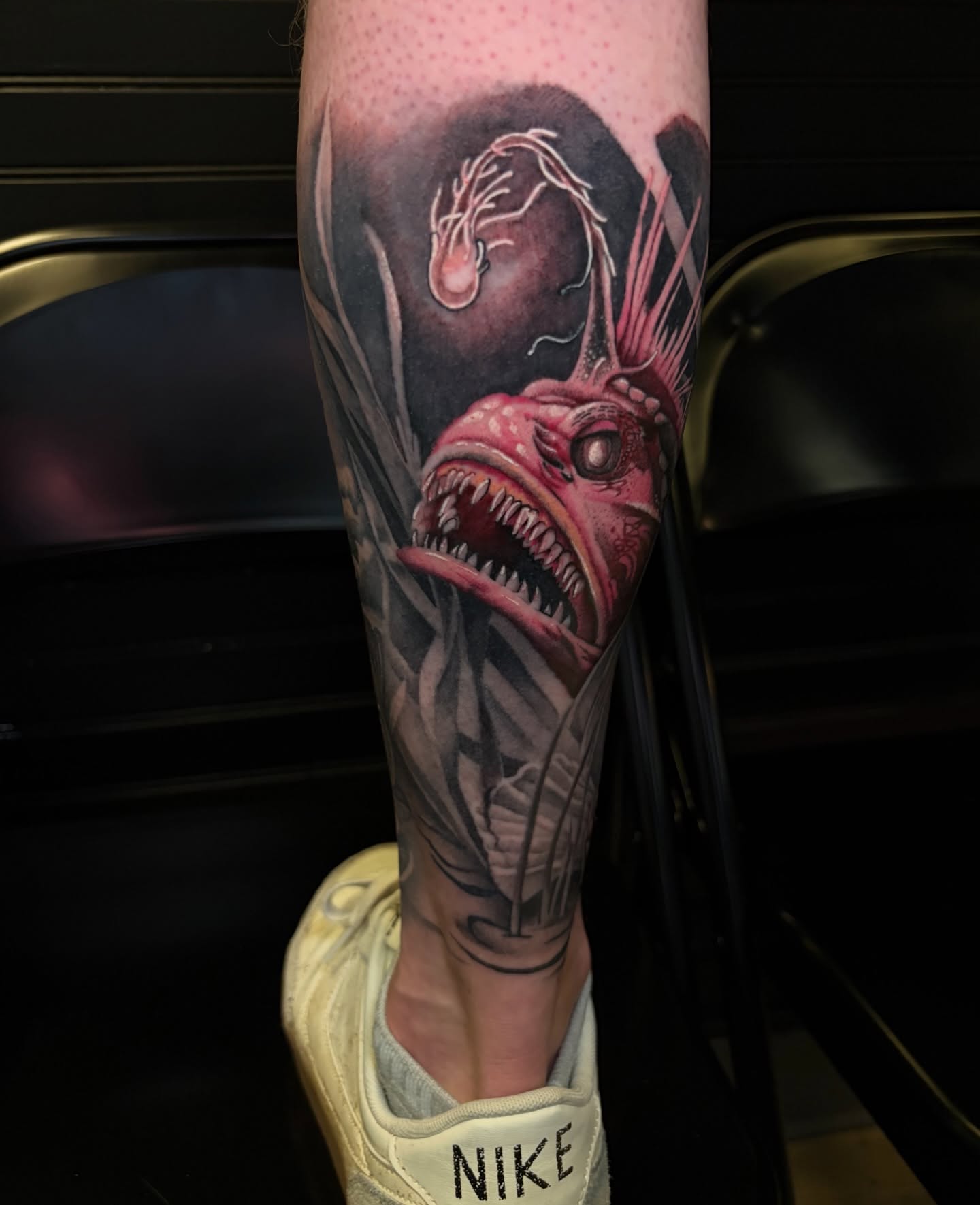 Angler fish realism tattoo on the forearm by Zachary Hayden