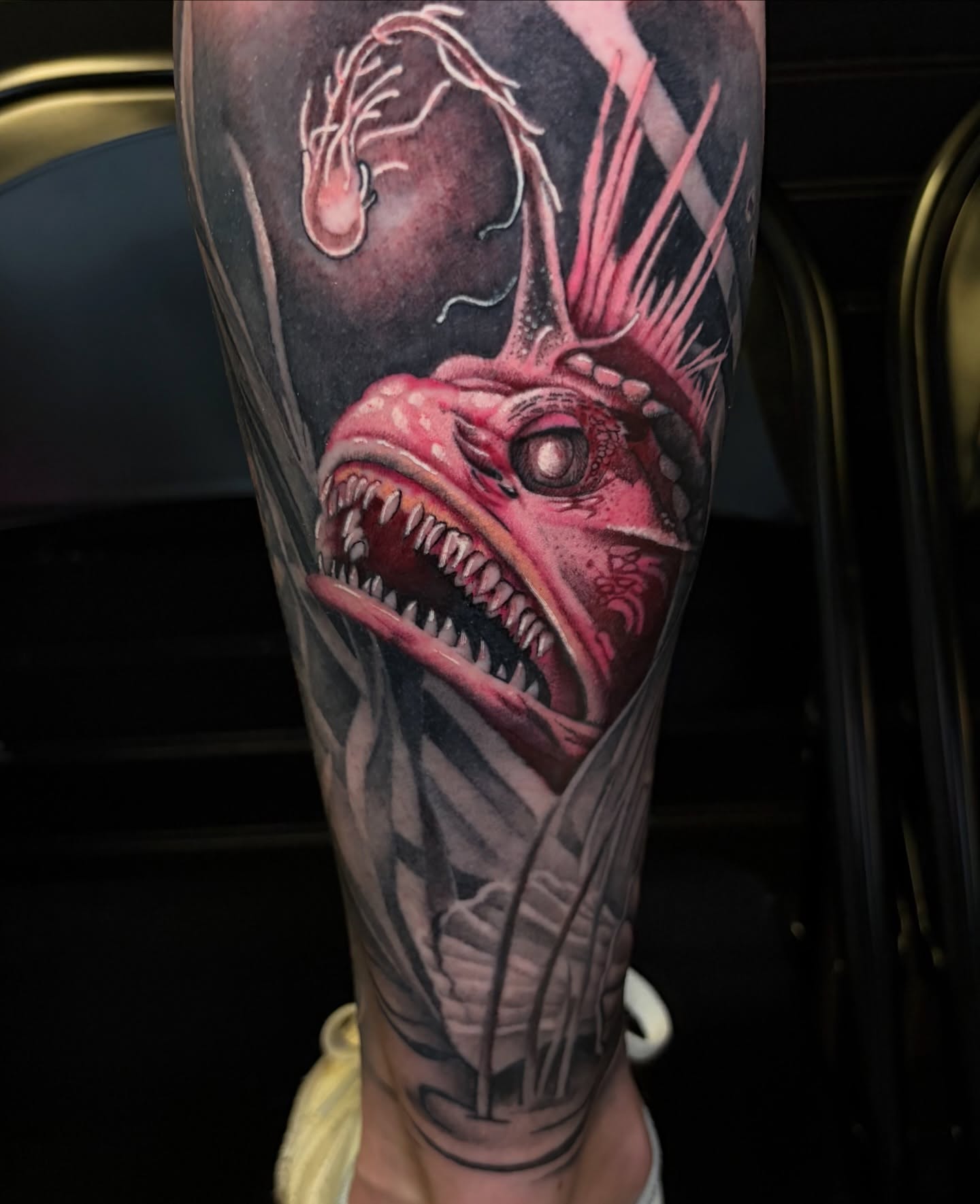 Angler fish realism tattoo on the forearm by Zachary Hayden