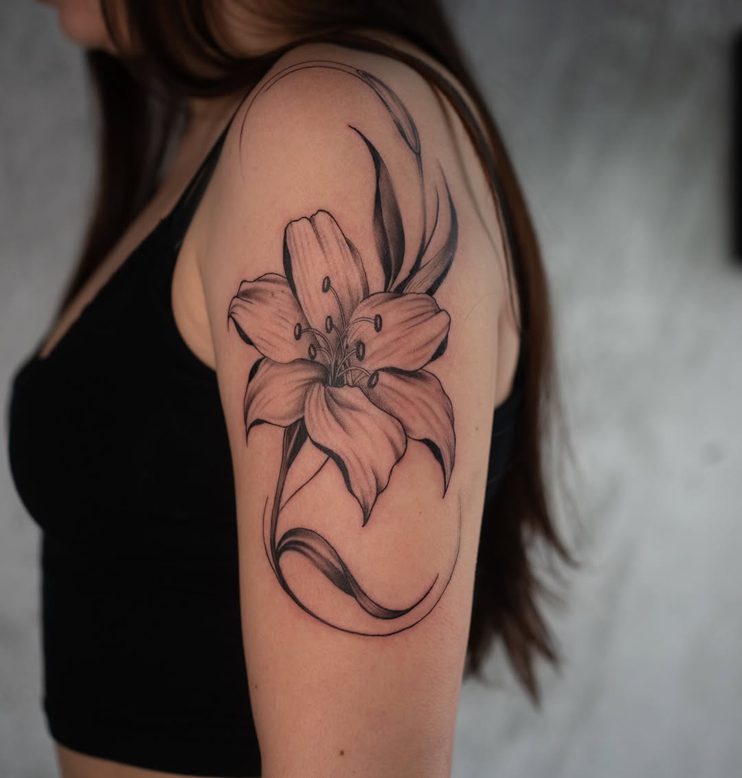 Tattoo by @inkbydame — black_and_grey