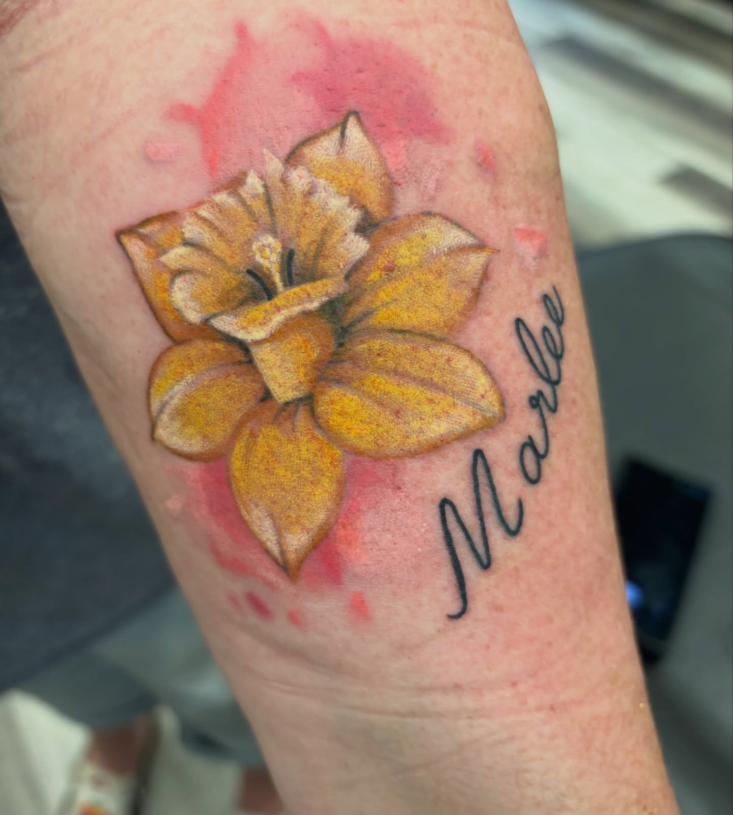 Tattoo by @chainsmokinmeg — watercolor