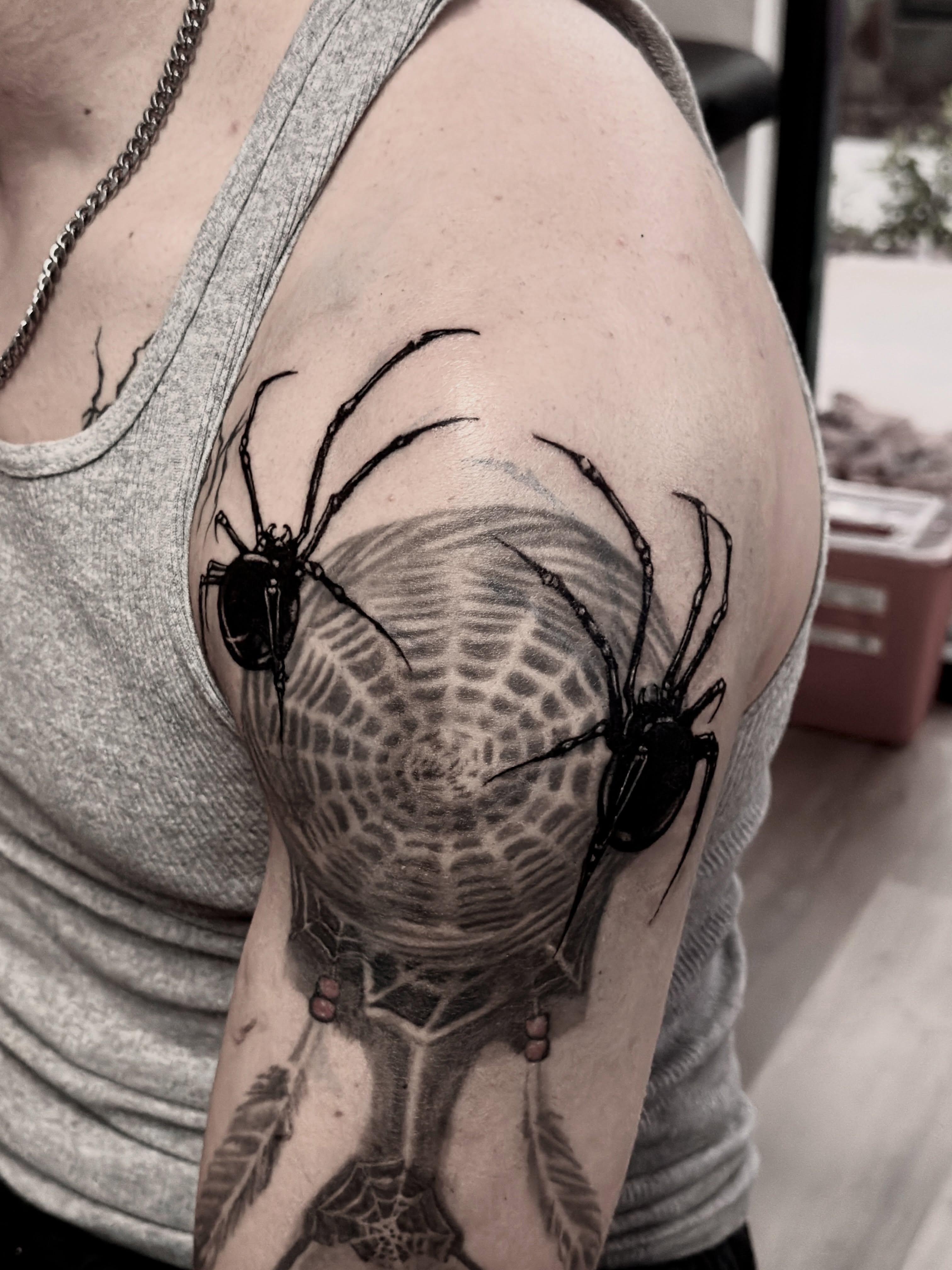 Tattoo by @hoodyink — black_and_grey, realism