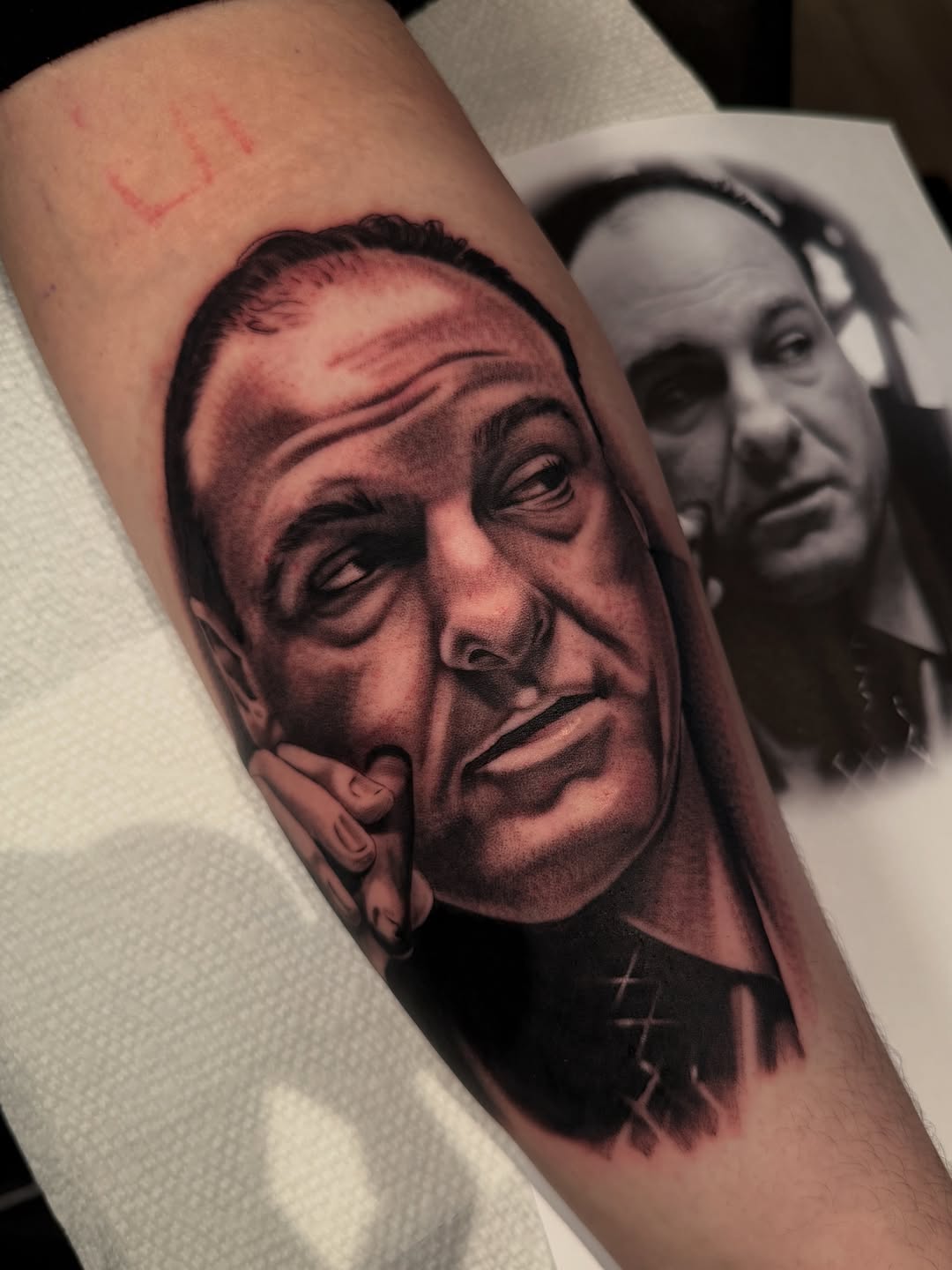 Tattoo by @stainlessneedle — black_and_grey, realism