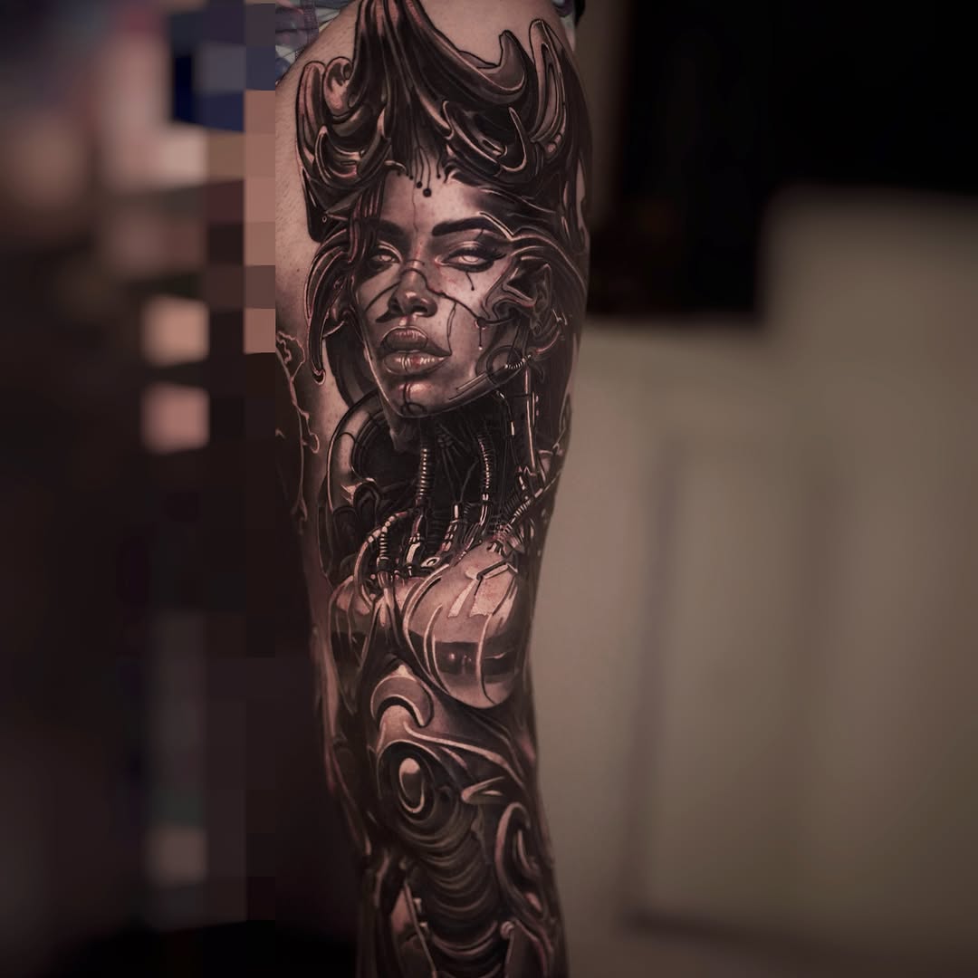 Tattoo by @_hello_vas โ realism, black_and_grey
