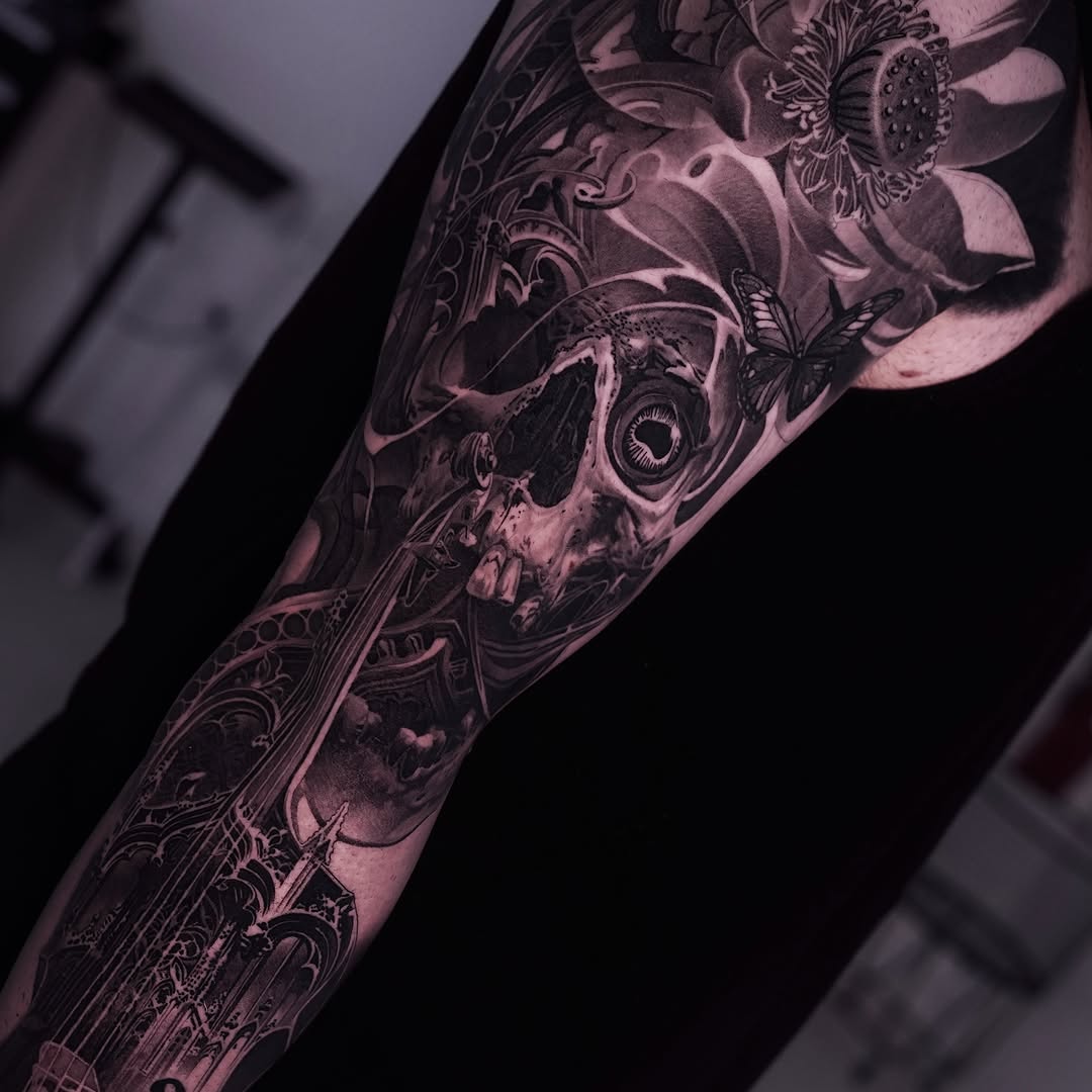 Tattoo by @_hello_vas โ realism, black_and_grey