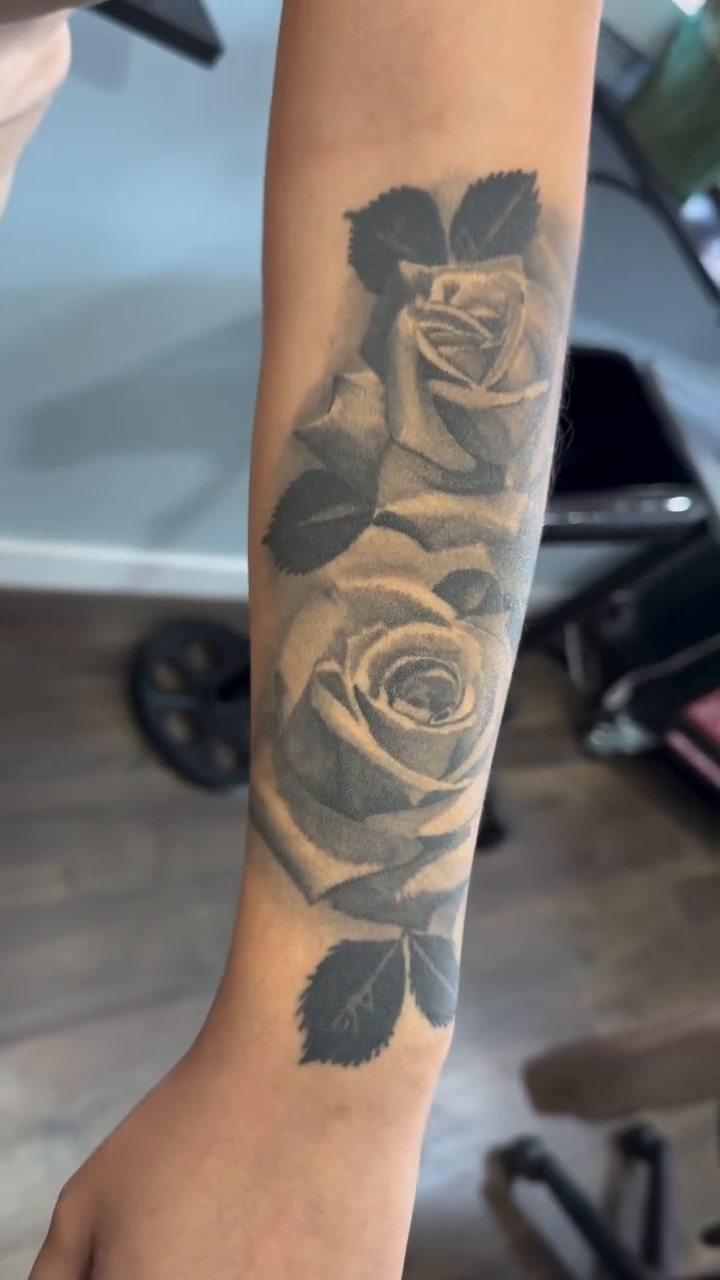 Roses realism tattoo by Joseph Pacheco