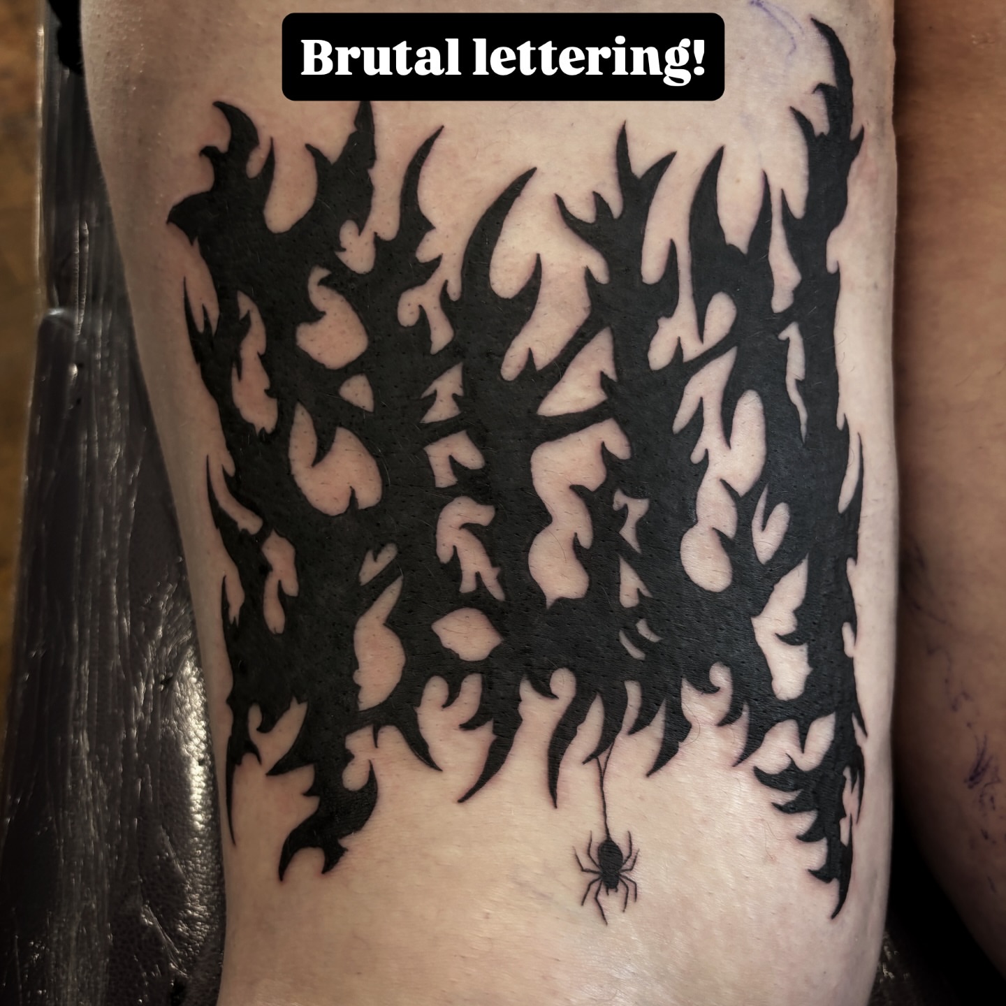 Tattoo by @scorchedbones_ — black_and_grey