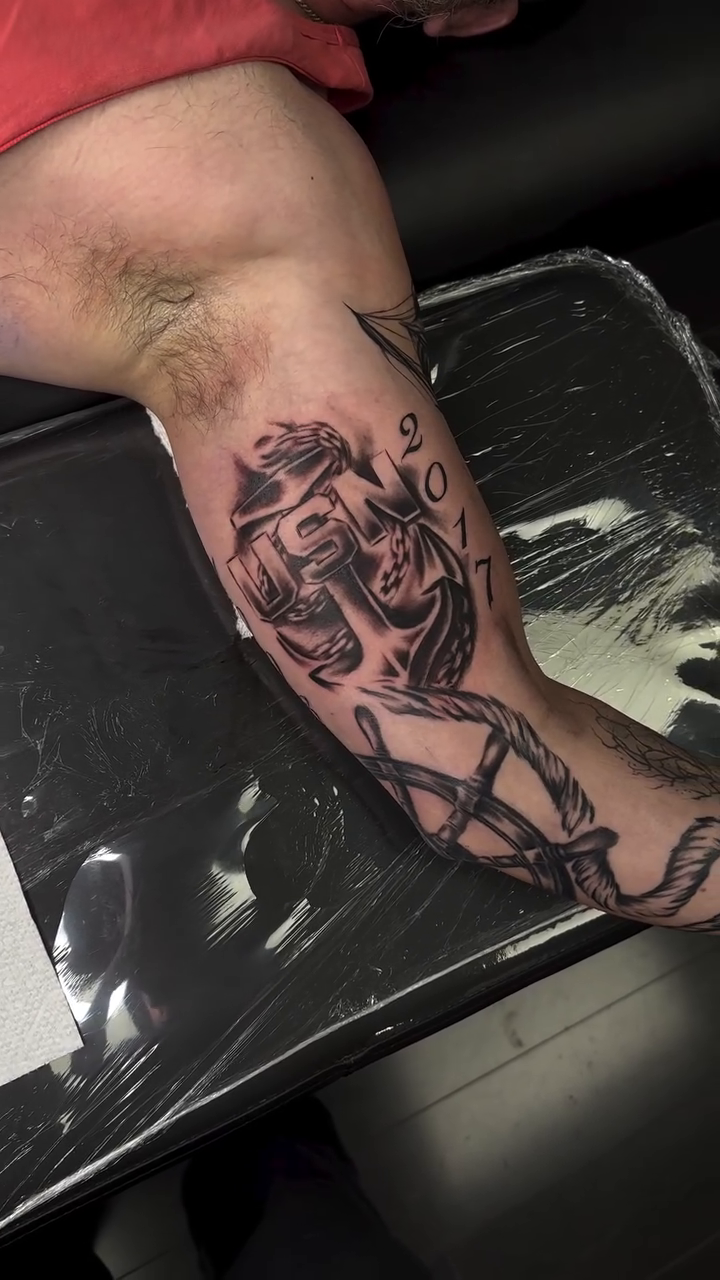 Tattoo by @blasttattooing — black_and_grey, realism