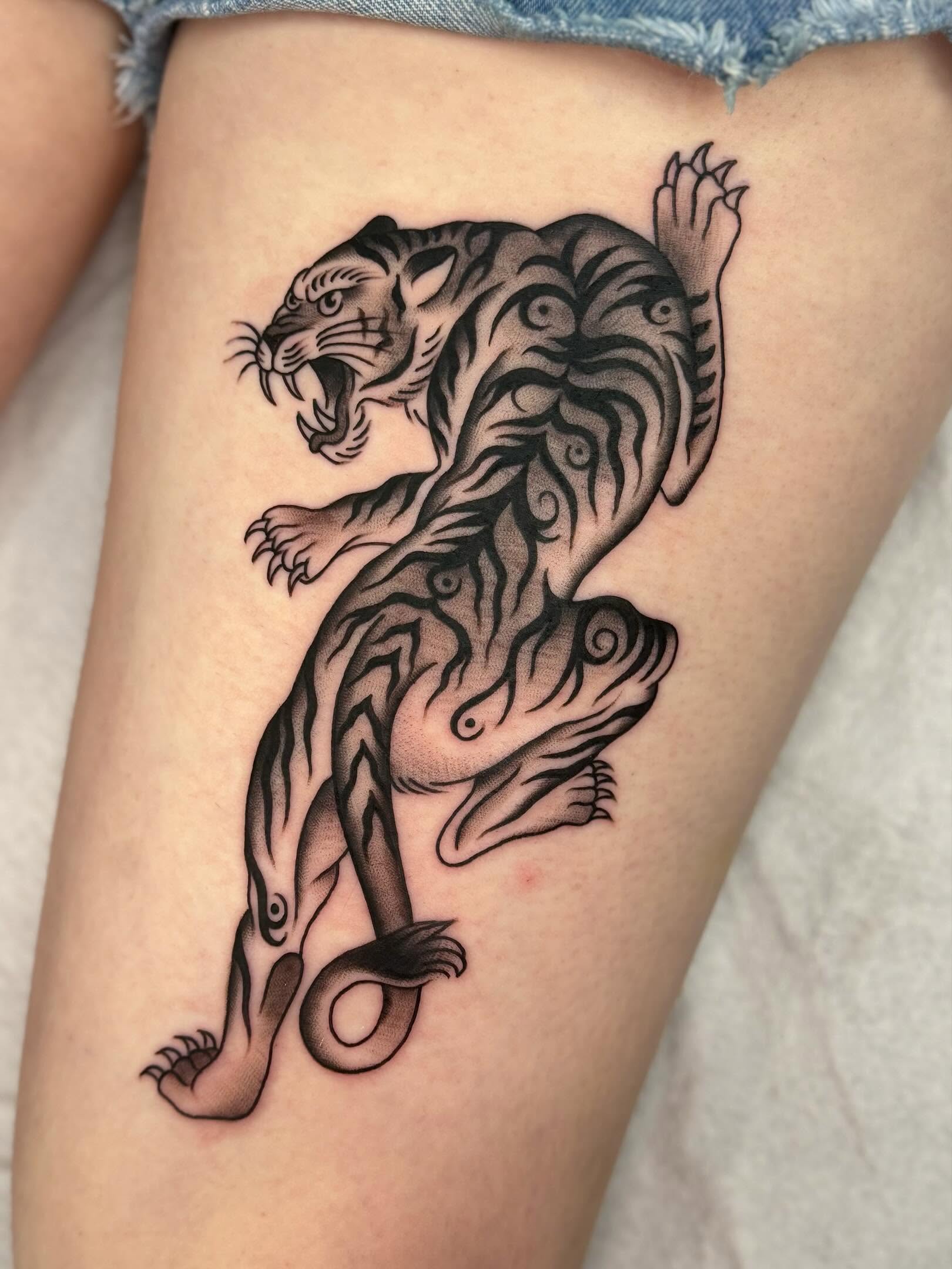 Tattoo by @tina_b_draws — black_and_grey