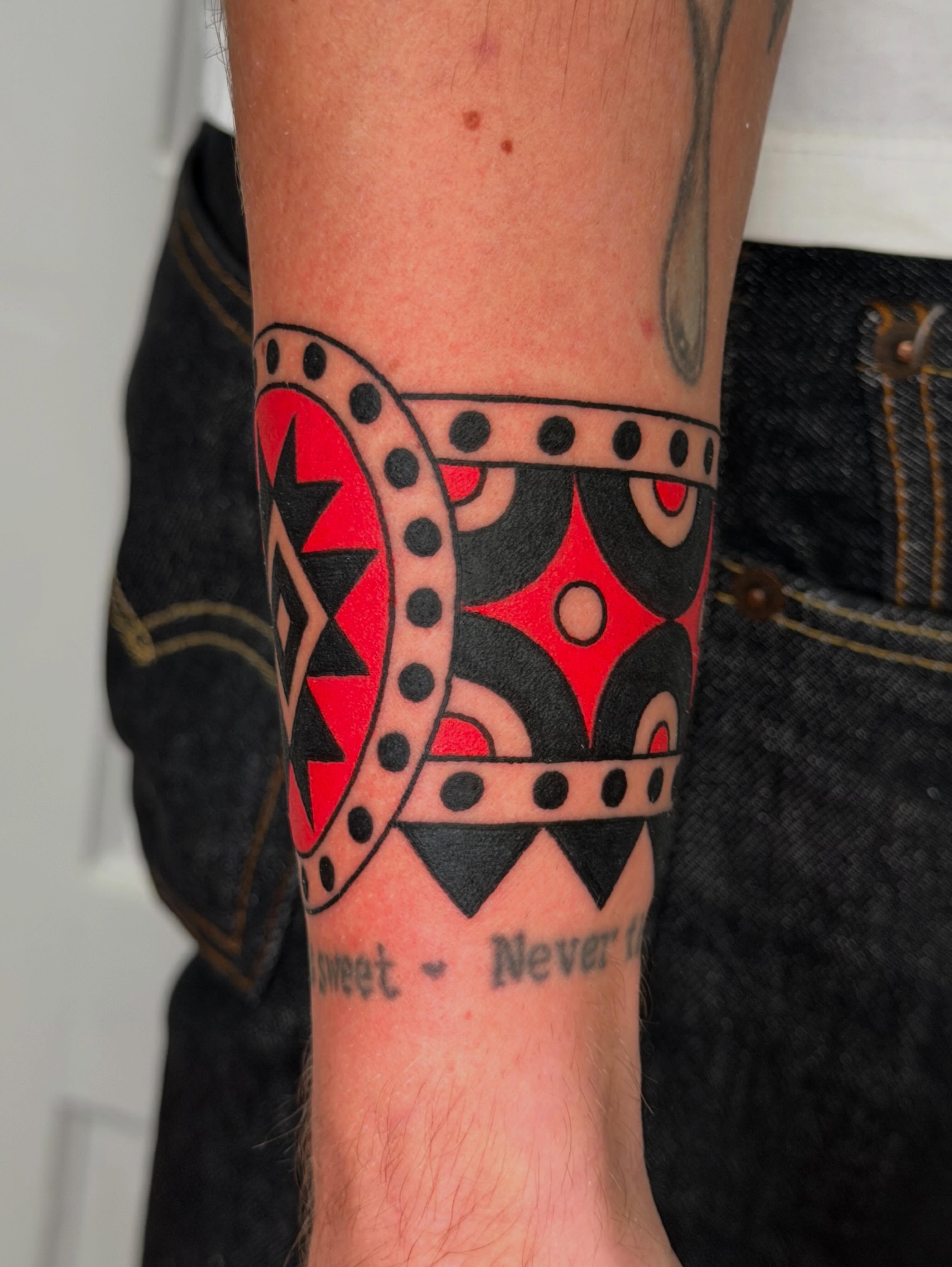 Geometric pattern geometric tattoo on the forearm by Michael Barnhill Tattooer, Charlotte, North Carolina