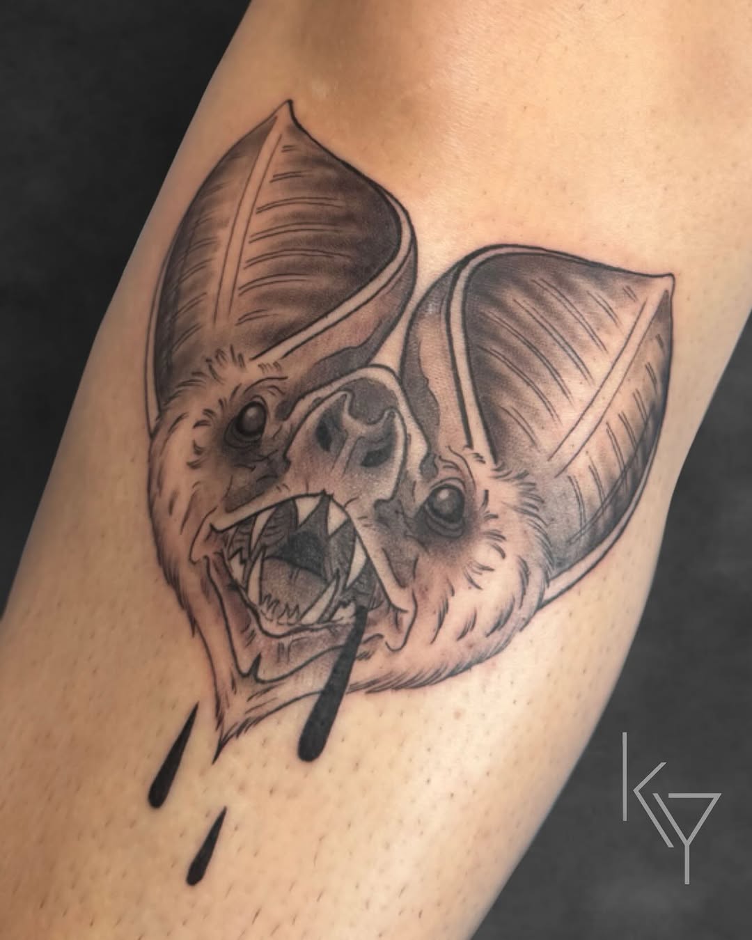 Tattoo by @yorkietats — black_and_grey, realism