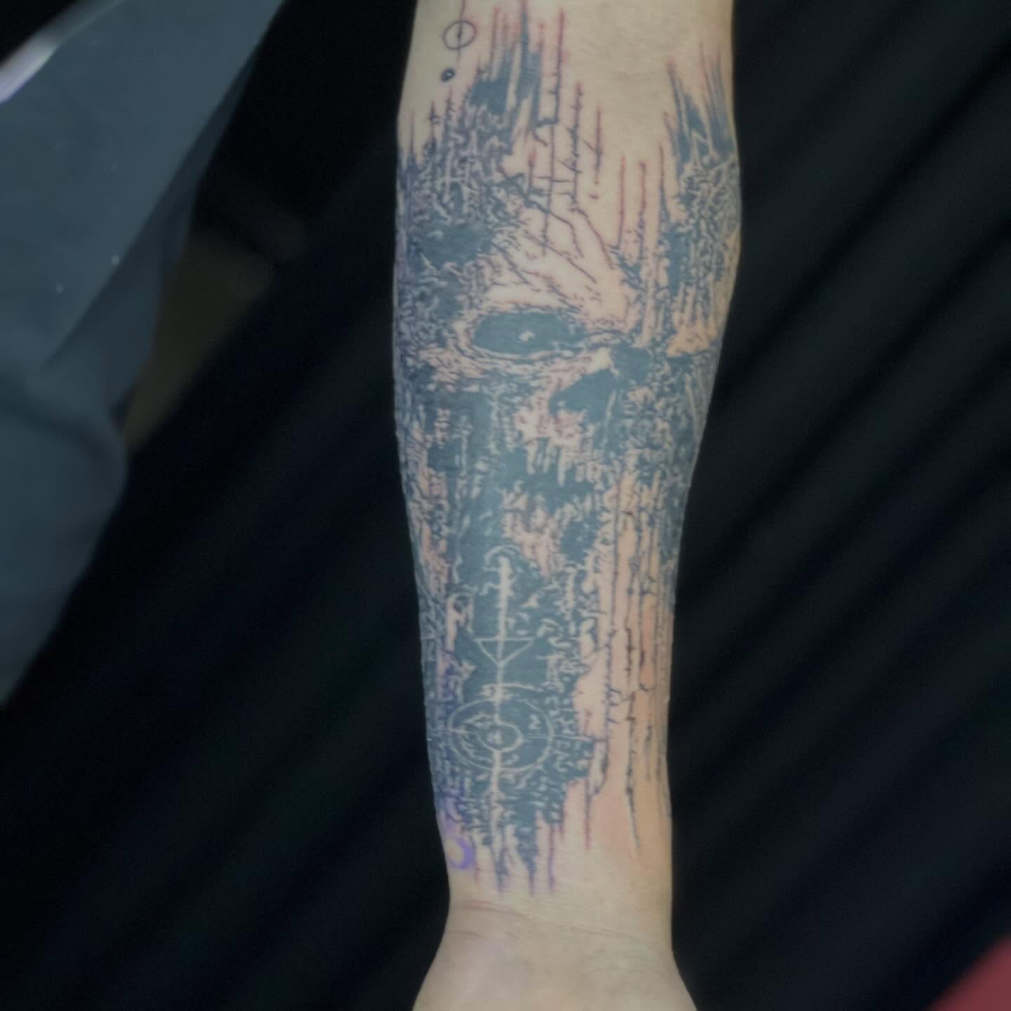 Tattoo by @darklunatattoos — dotwork, dark_realism