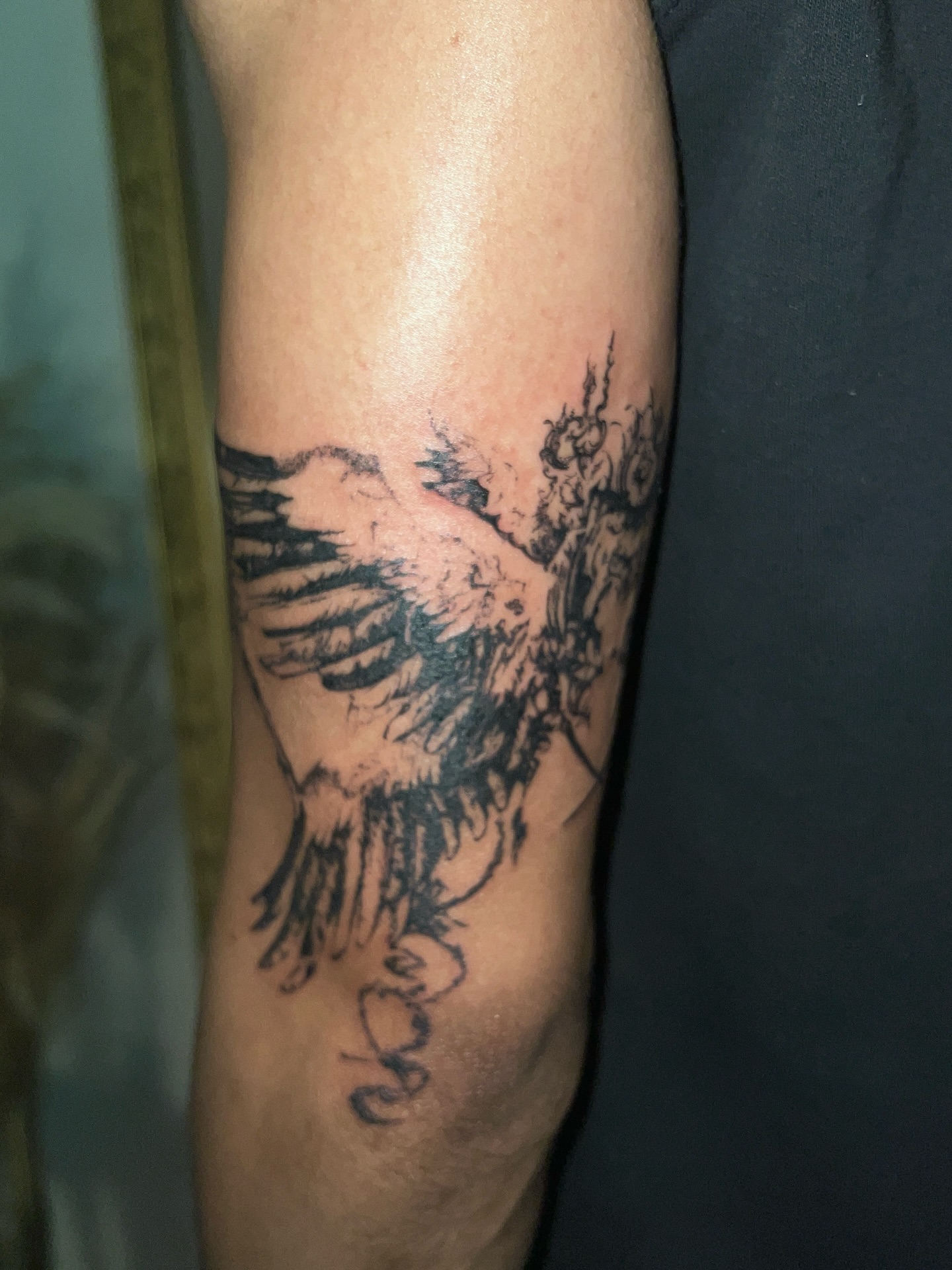 Floral black and grey tattoo on the forearm by ♡ ant ☆