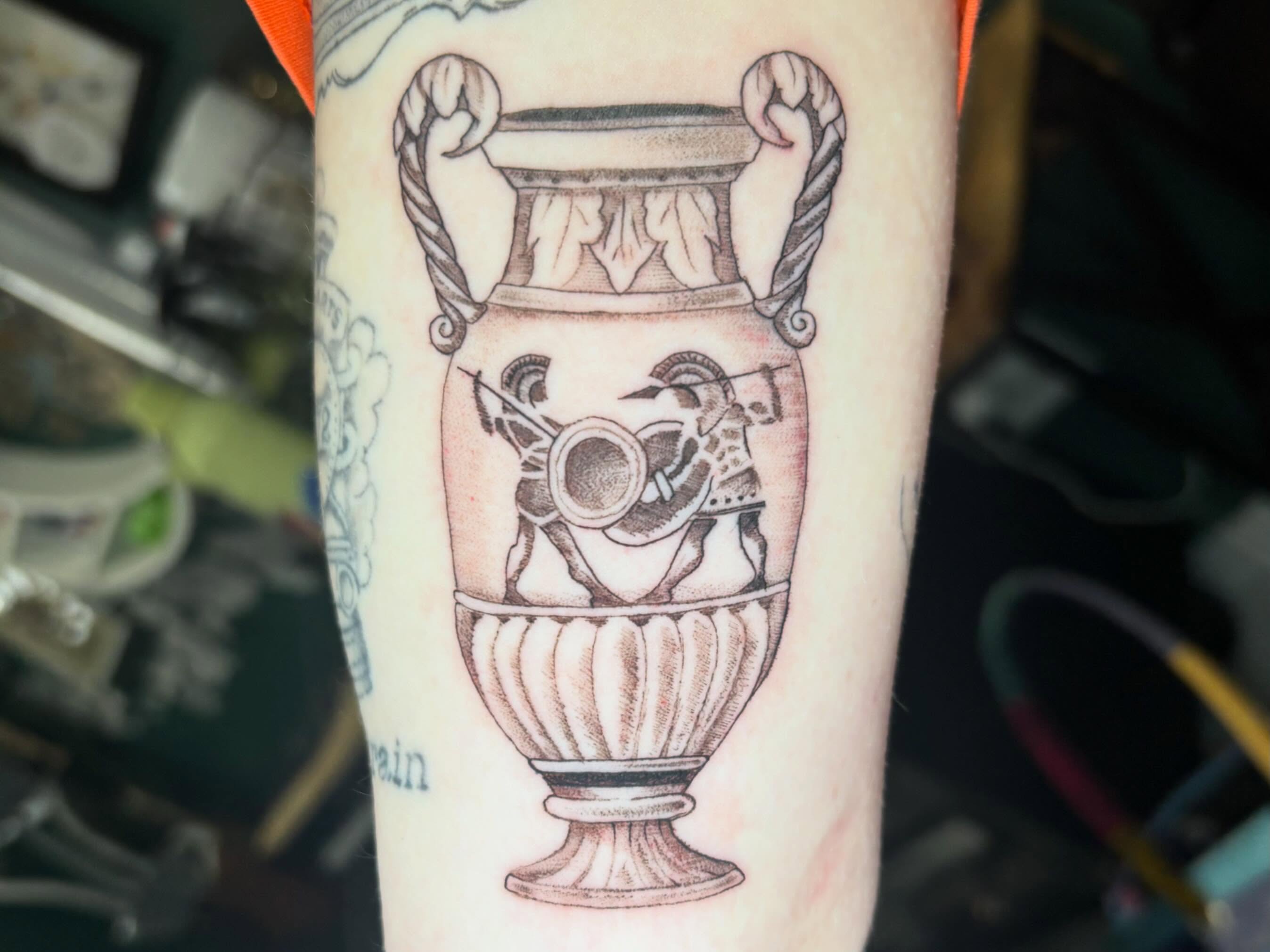 Tattoo by @tankgurl_tattoos — black_and_grey