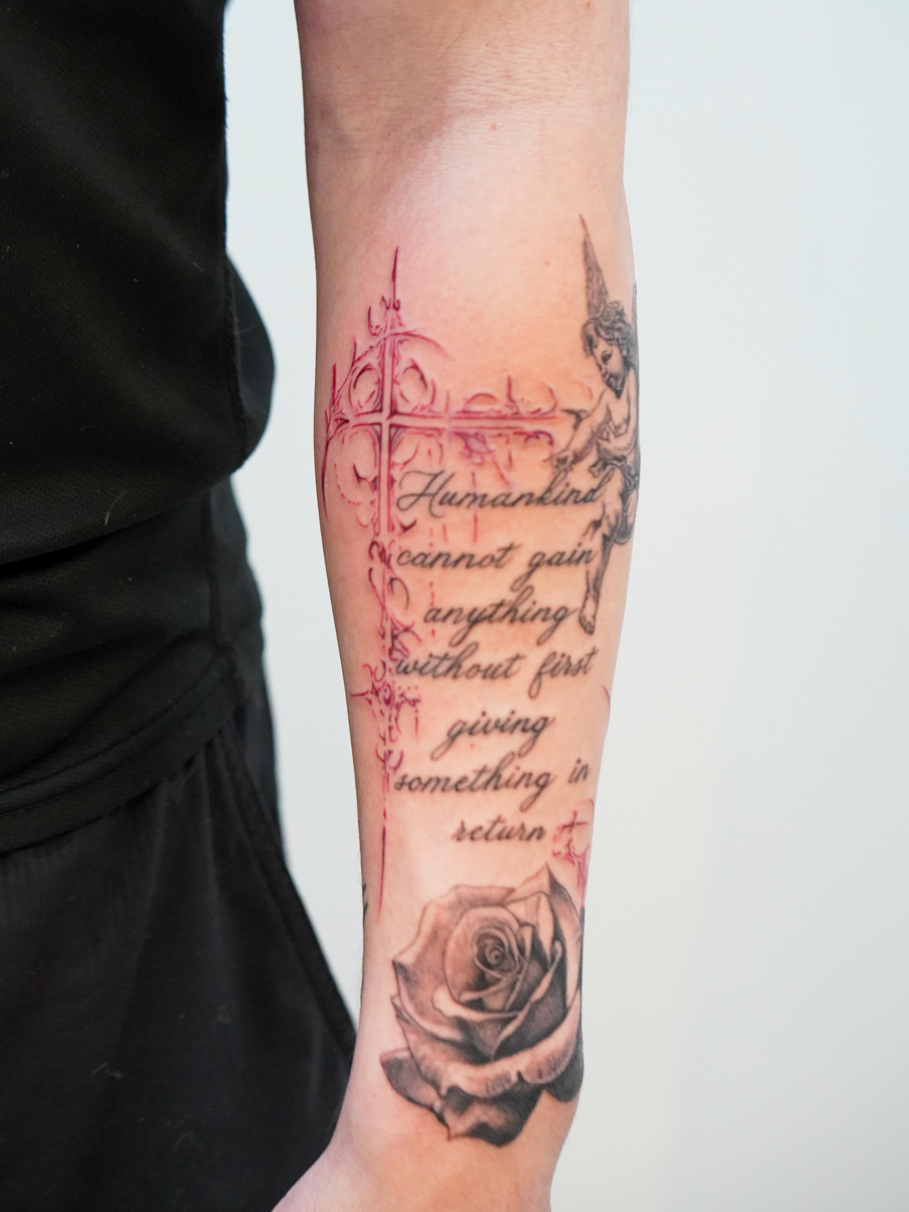 Tattoo by @skylito_creations — lettering_script