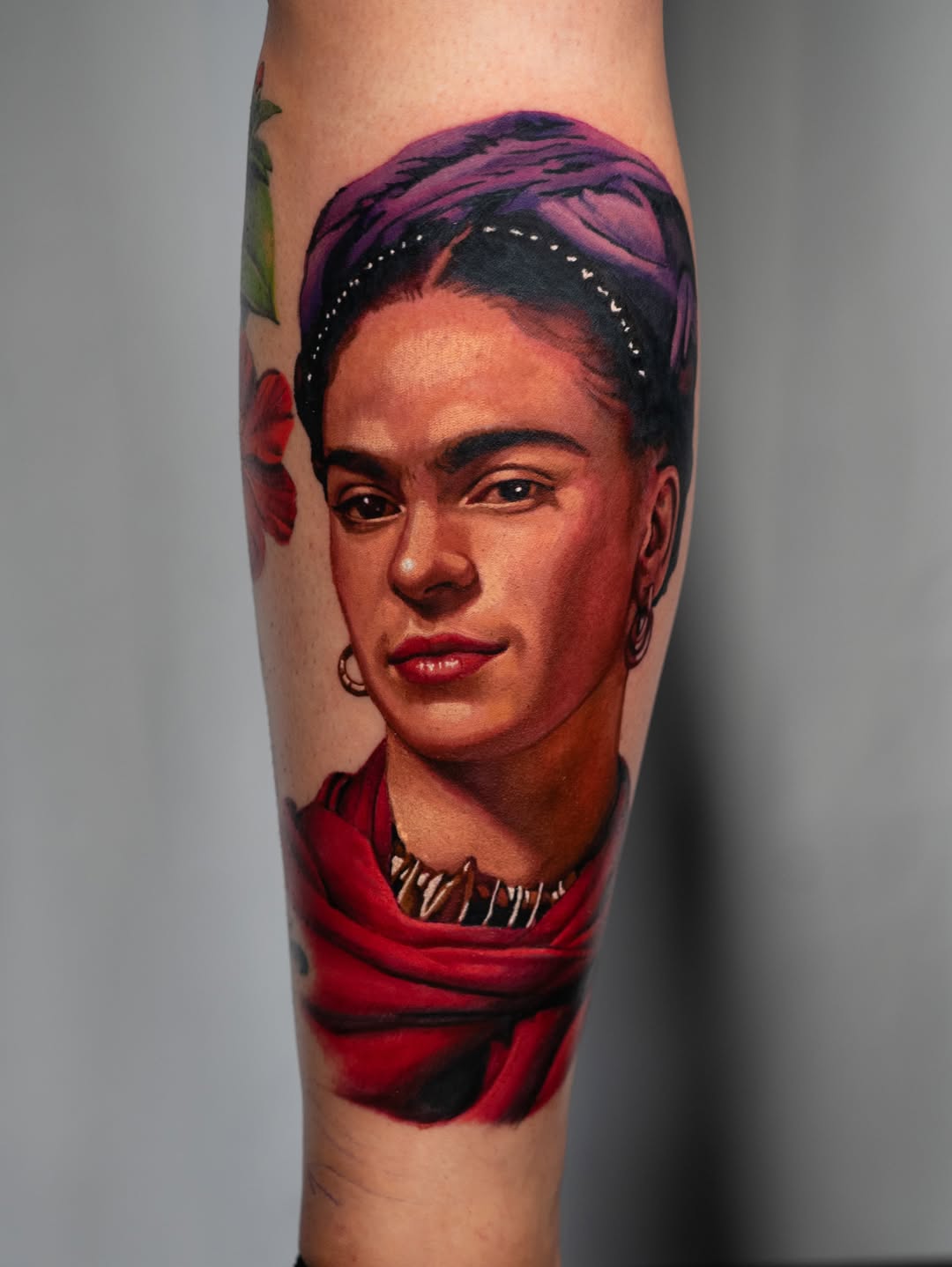 Frida Kahlo portrait realism tattoo on the forearm by Nate