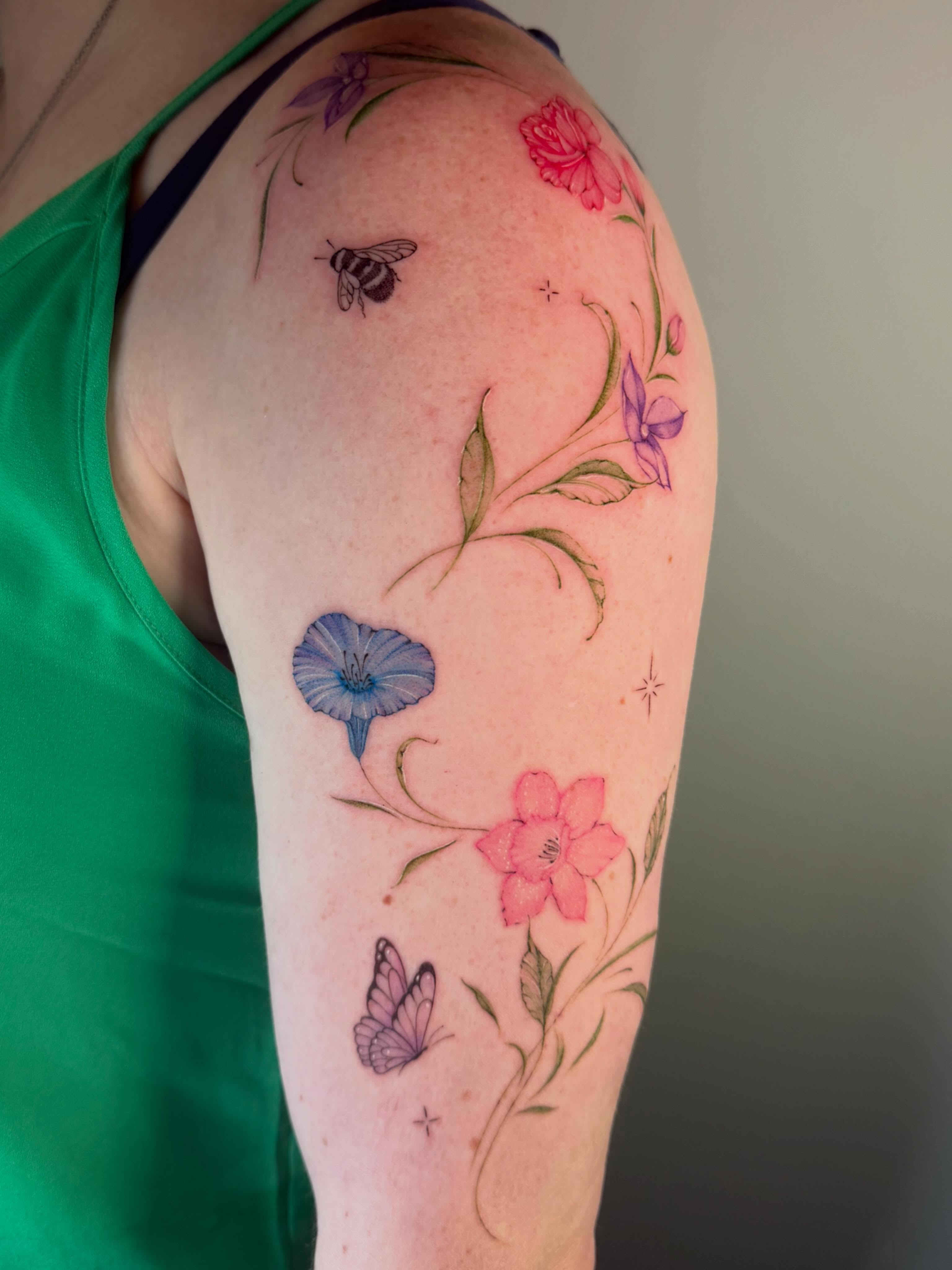 Tattoo by @sobi.tattoos — watercolor