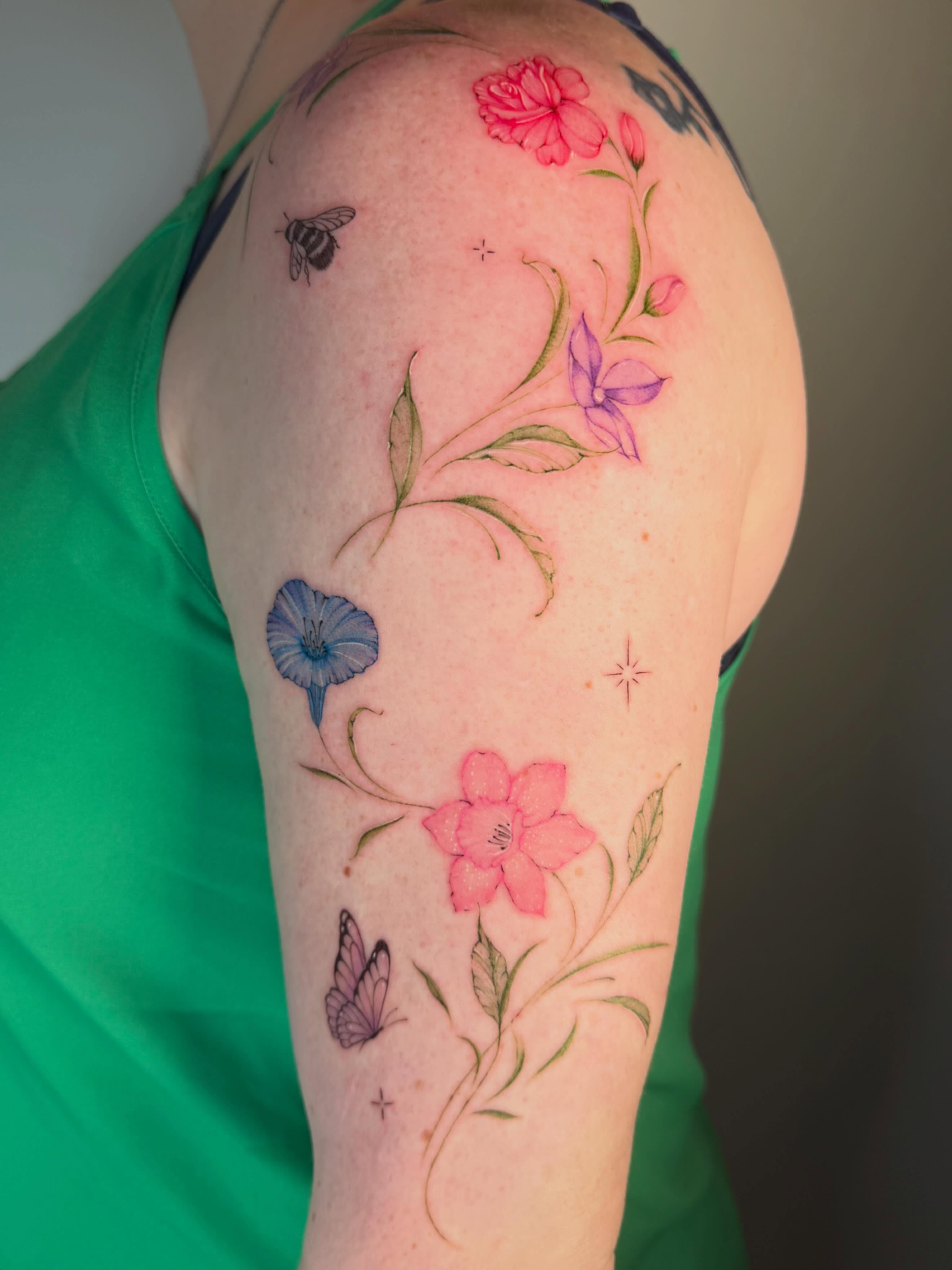 Tattoo by @sobi.tattoos — watercolor