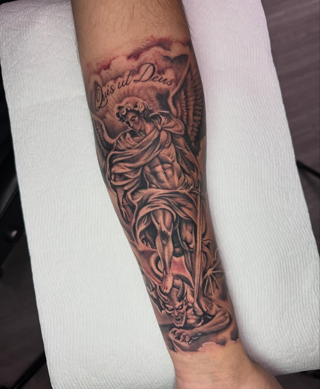 Tattoo by @rainofinktattoos — realism, black_and_grey
