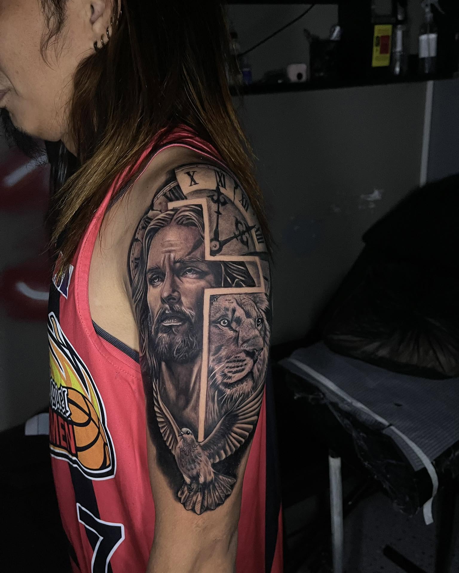 Tattoo by @saintstatts — realism, black_and_grey