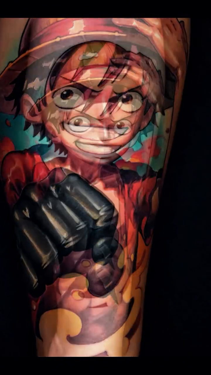 Monkey D. Luffy new school tattoo by Azat Kamaletdinov