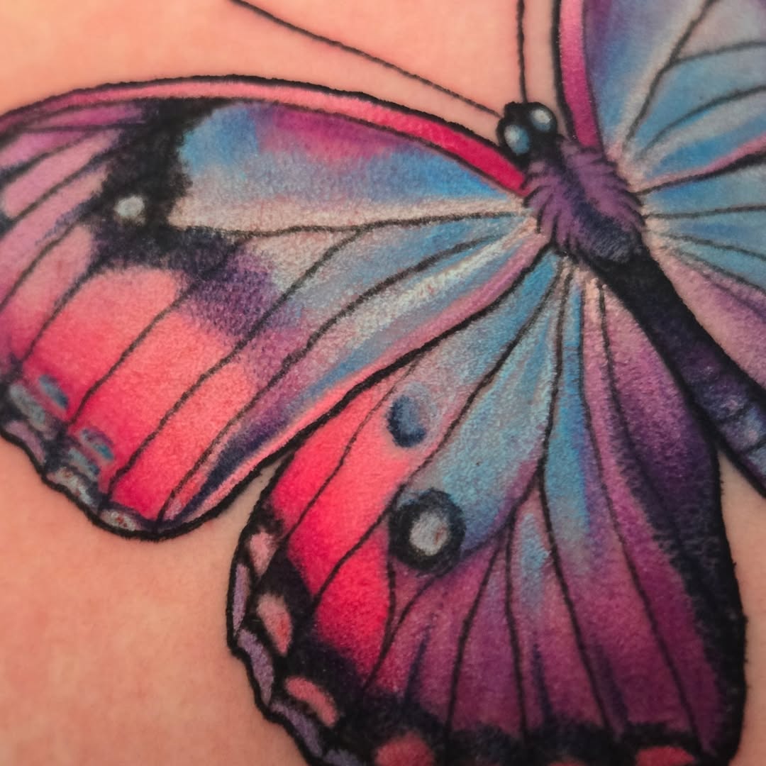 Butterfly watercolor tattoo by ◇  Kristyn Kay  ◇ Tattoo Warlock, Des Moines, Iowa